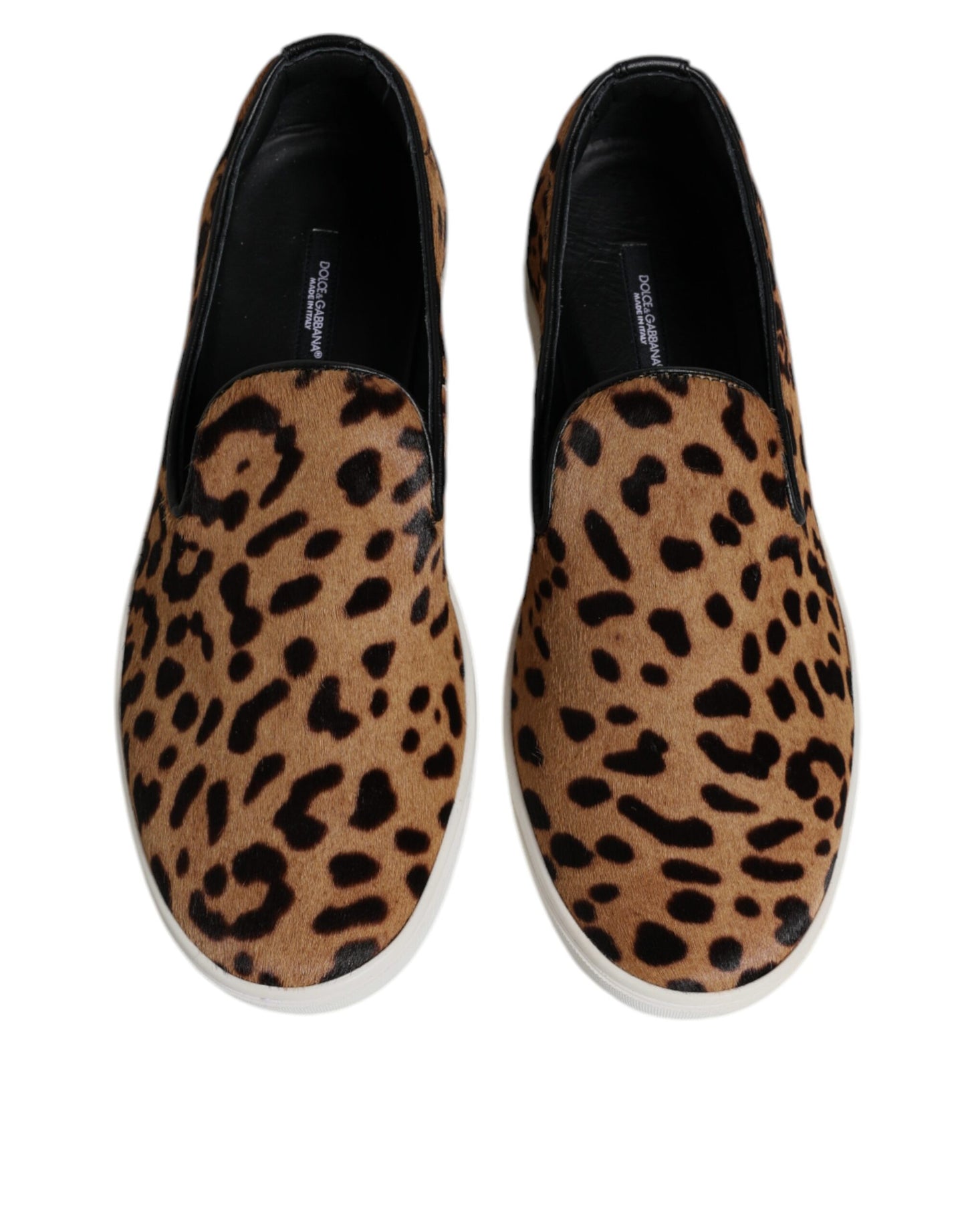 Dolce & Gabbana Brown Calfskin Fur Leopard Sneakers Shoes Curated Luxury Accessories by Orvyn