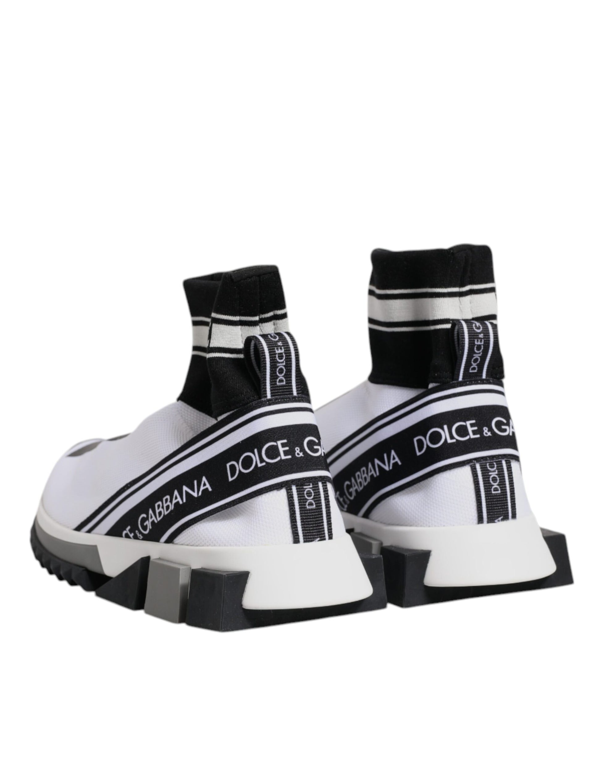 Dolce & Gabbana White Black Sorrento Socks Sneakers Shoes Curated Luxury Accessories by Orvyn