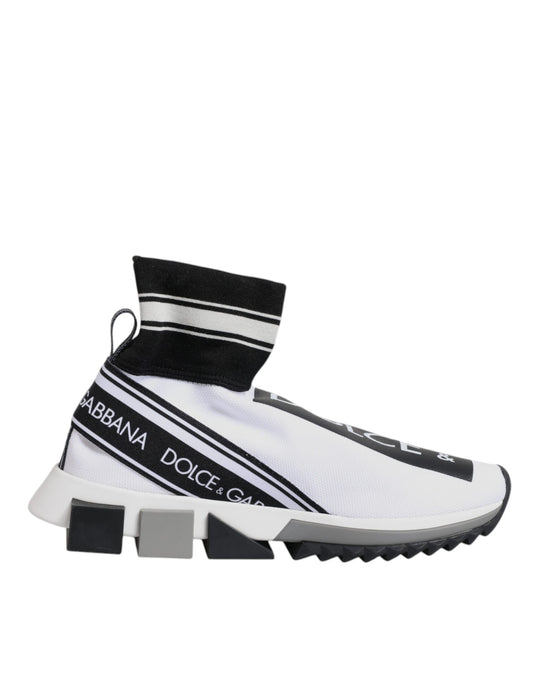 Dolce & Gabbana White Black Sorrento Socks Sneakers Shoes Curated Luxury Accessories by Orvyn