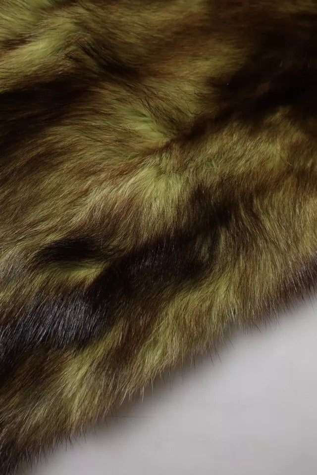 Dolce & Gabbana Multicolor Fur Shawl Neck Wrap Cover Collar Scarf Curated Luxury Accessories by Orvyn