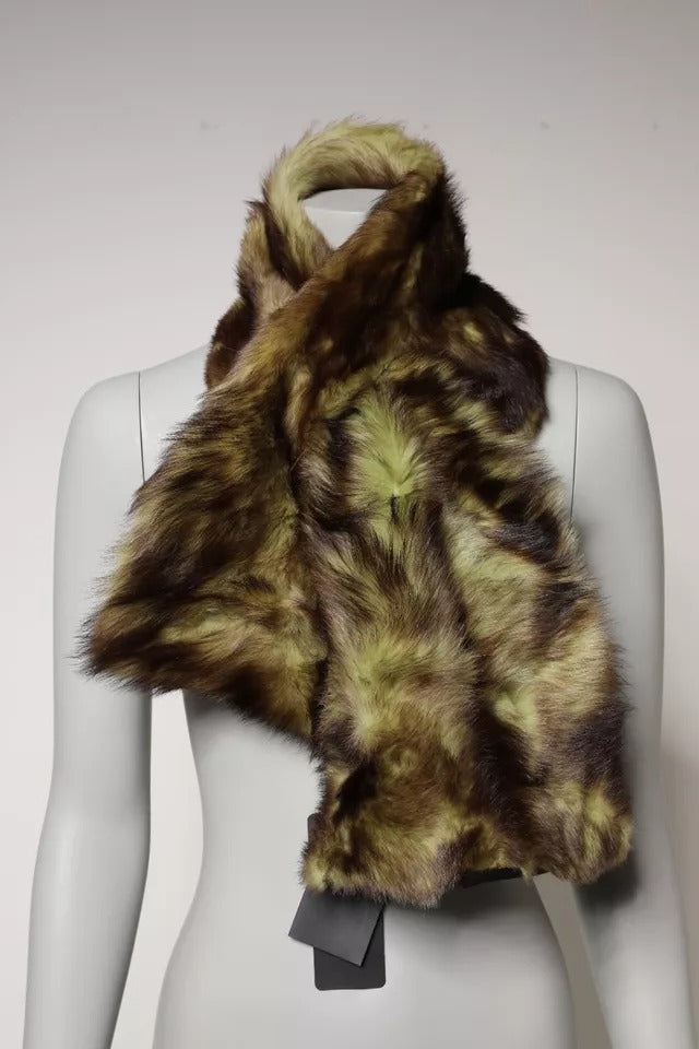 Dolce & Gabbana Multicolor Fur Shawl Neck Wrap Cover Collar Scarf Curated Luxury Accessories by Orvyn