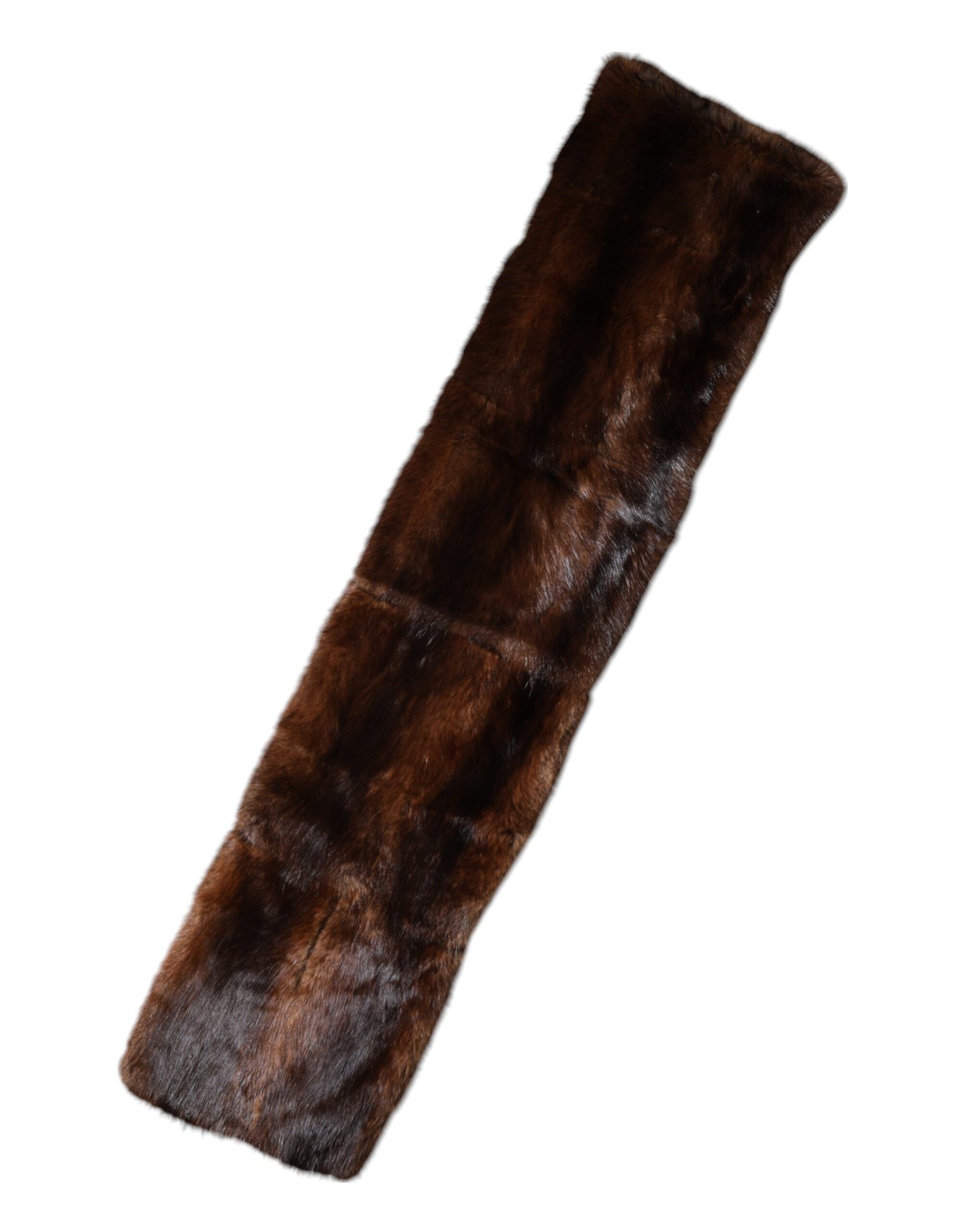 Dolce & Gabbana Black Brown Stripe Fur Shawl Wrap Scarf Curated Luxury Accessories by Orvyn