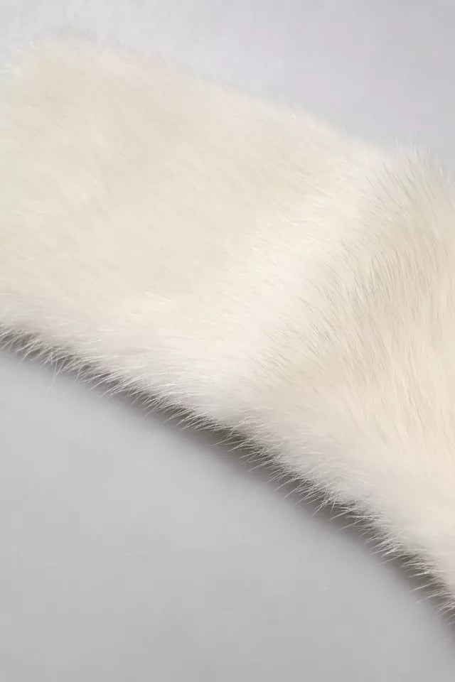 Dolce & Gabbana White Mink Fur Collar Women Neck Wrap Scarf Curated Luxury Accessories by Orvyn
