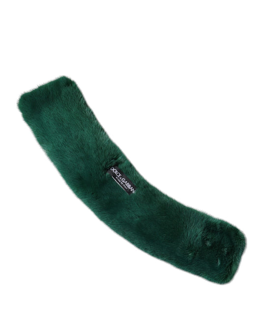 Dolce & Gabbana Green Mink Fur Collar Women Neck Wrap Scarf Curated Luxury Accessories by Orvyn