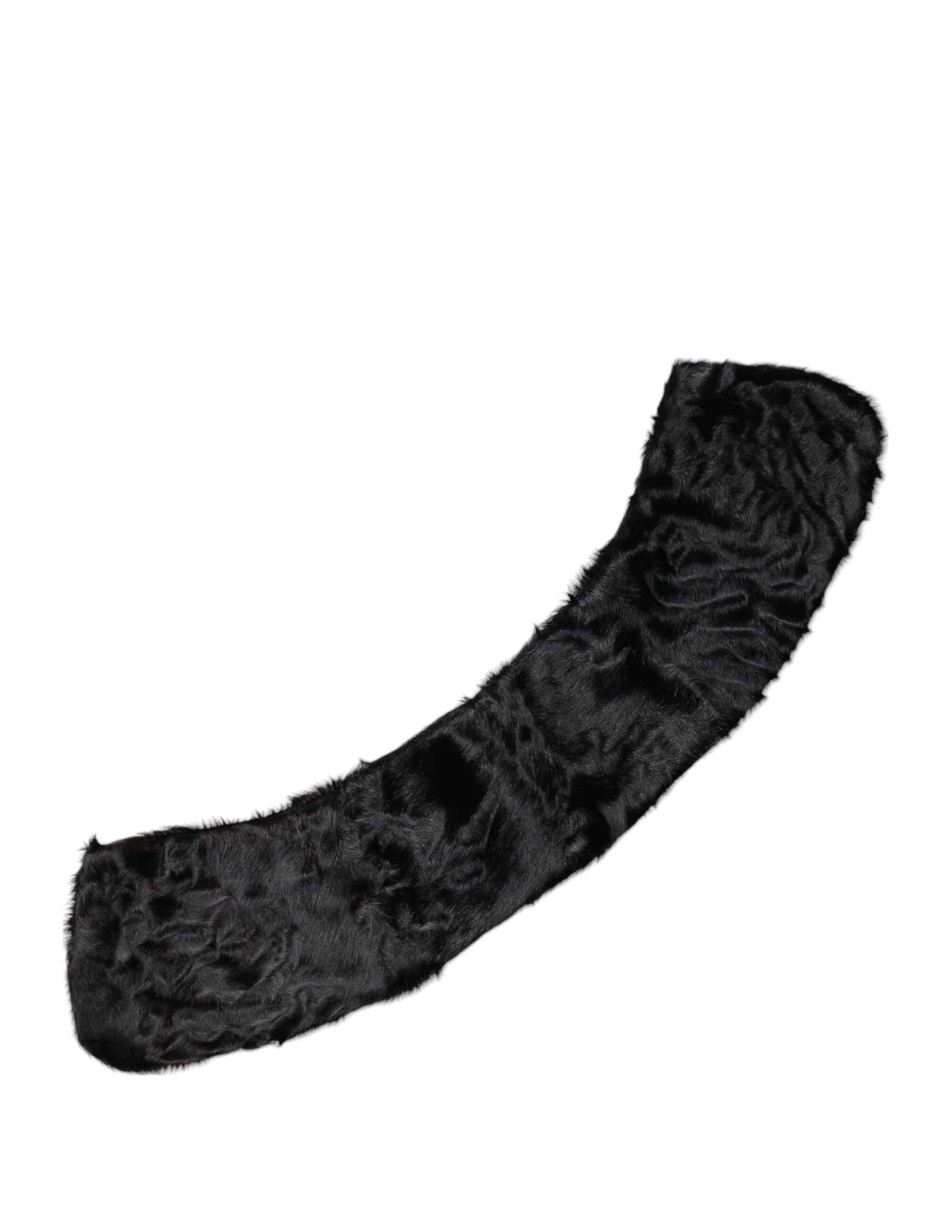 Dolce & Gabbana Black Lamb Fur Collar Women Neck Wrap Scarf Curated Luxury Accessories by Orvyn