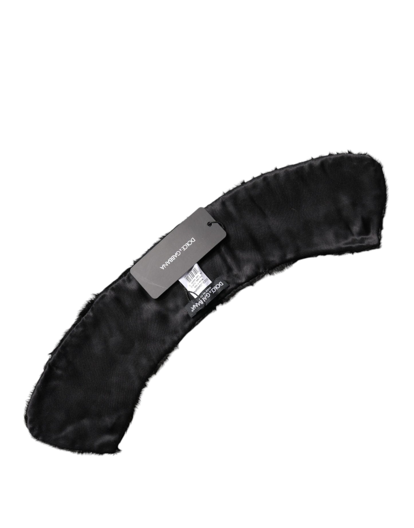 Dolce & Gabbana Black Lamb Fur Collar Women Neck Wrap Scarf Curated Luxury Accessories by Orvyn