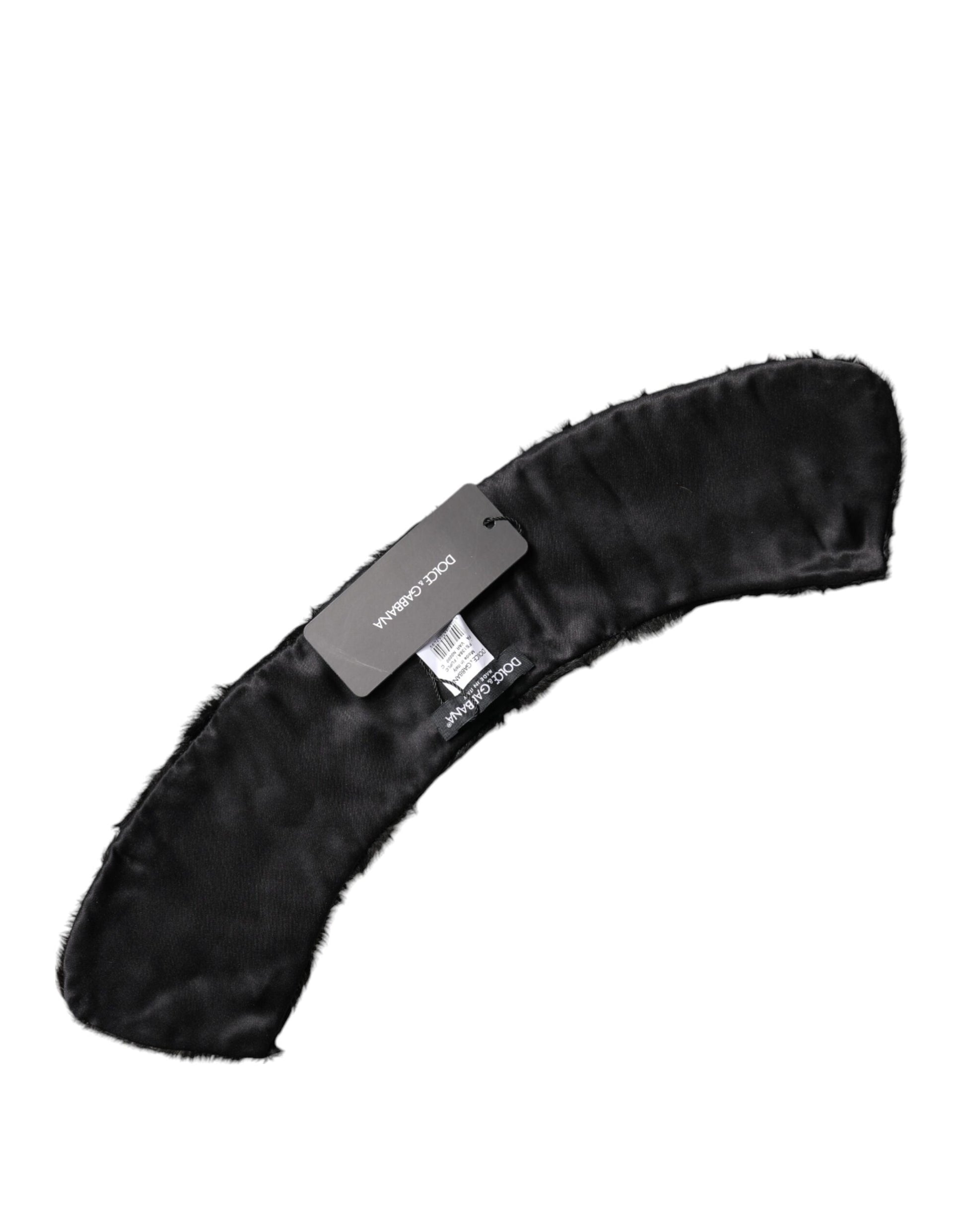 Dolce & Gabbana Black Lamb Fur Collar Women Neck Wrap Scarf Curated Luxury Accessories by Orvyn