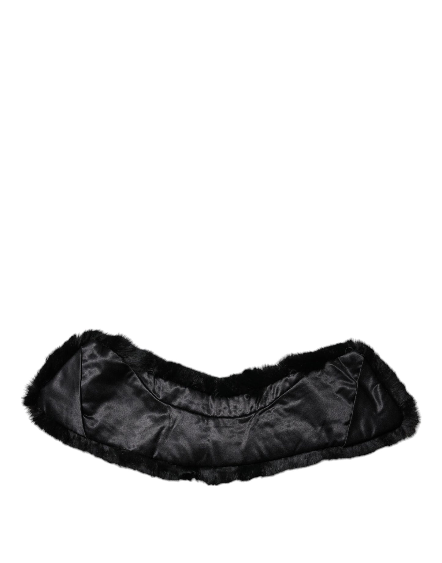 Dolce & Gabbana Black Lamb Fur Collar Women Neck Wrap Scarf Curated Luxury Accessories by Orvyn