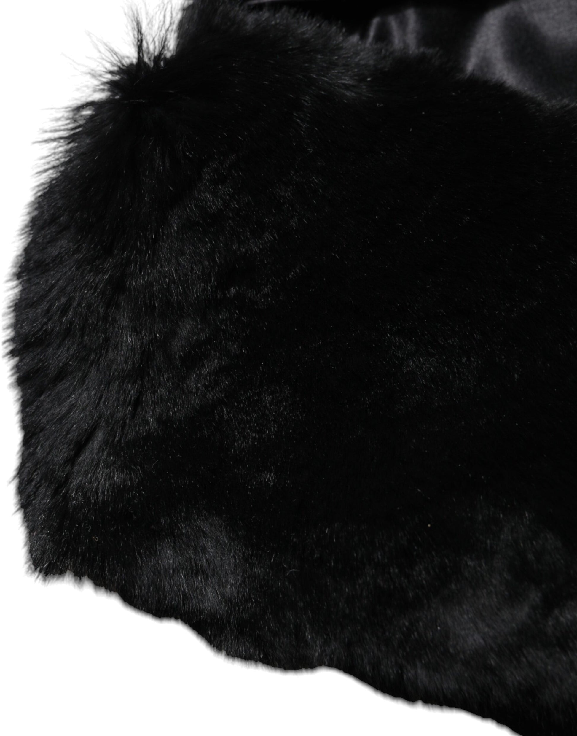 Dolce & Gabbana Black Lamb Fur Collar Women Neck Wrap Scarf Curated Luxury Accessories by Orvyn