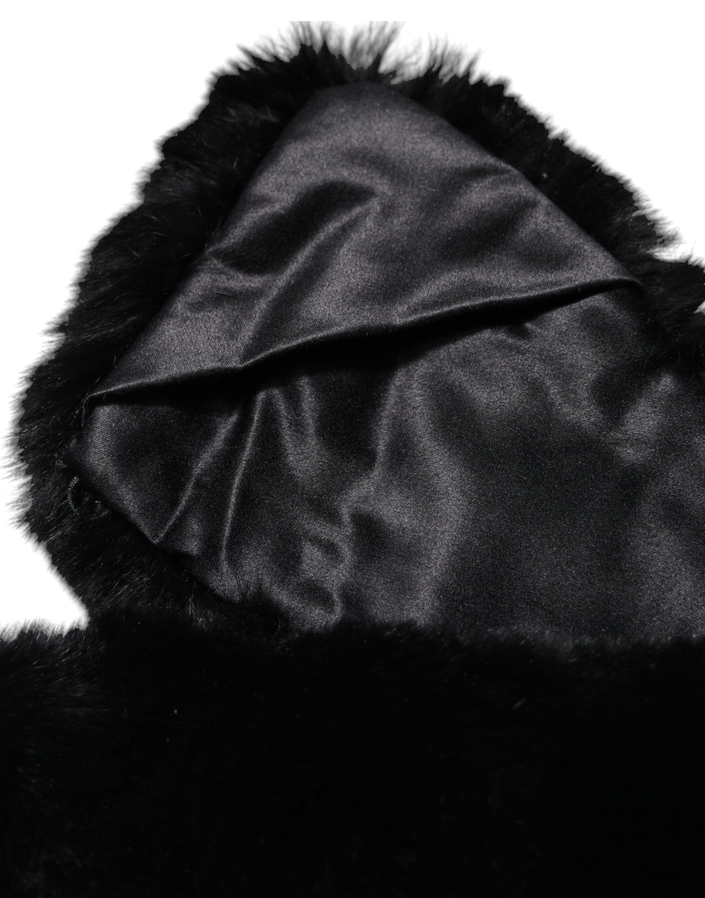 Dolce & Gabbana Black Lamb Fur Collar Women Neck Wrap Scarf Curated Luxury Accessories by Orvyn