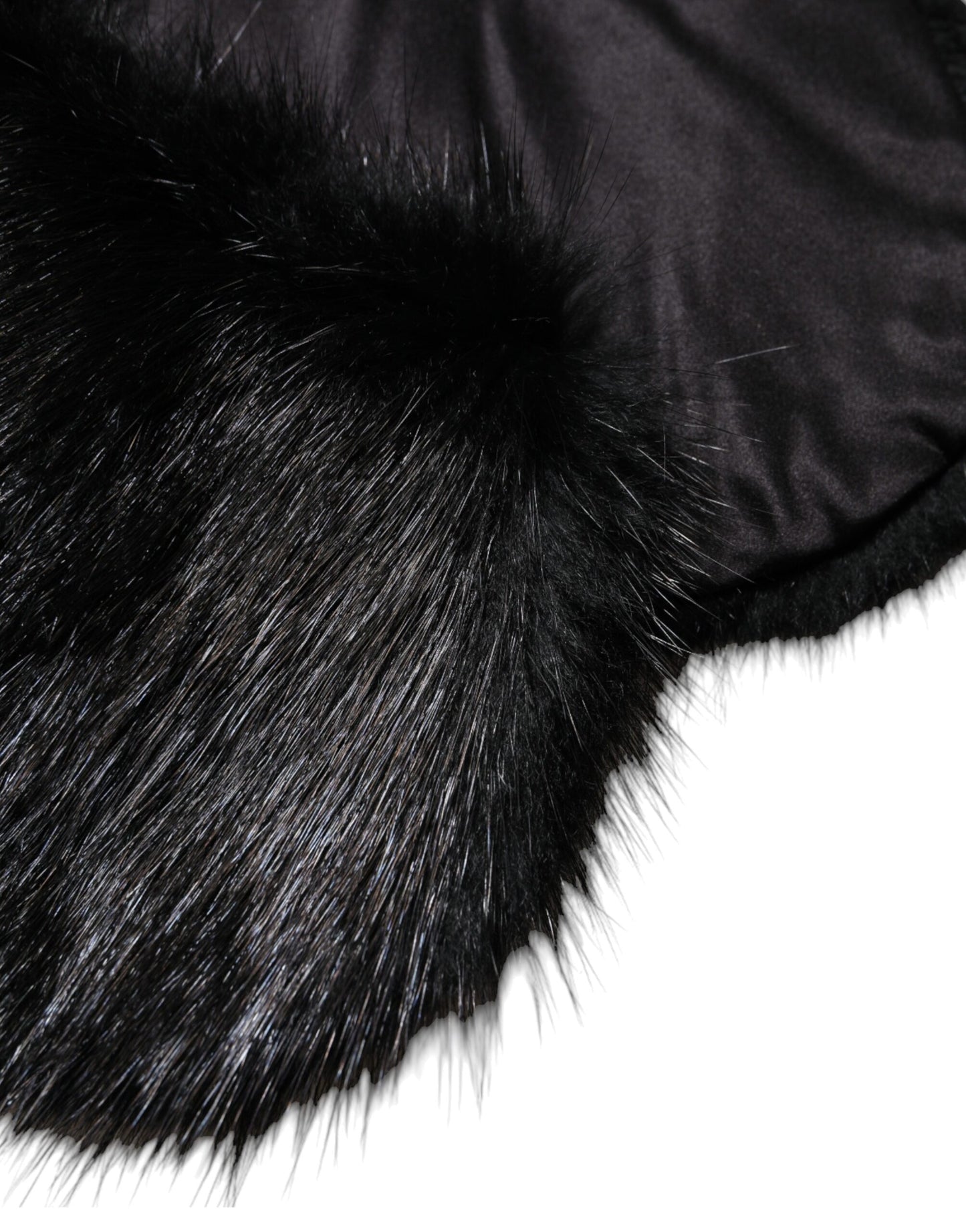 Dolce & Gabbana Black Fur Shawl Neck Wrap Cover Collar Scarf Curated Luxury Accessories by Orvyn