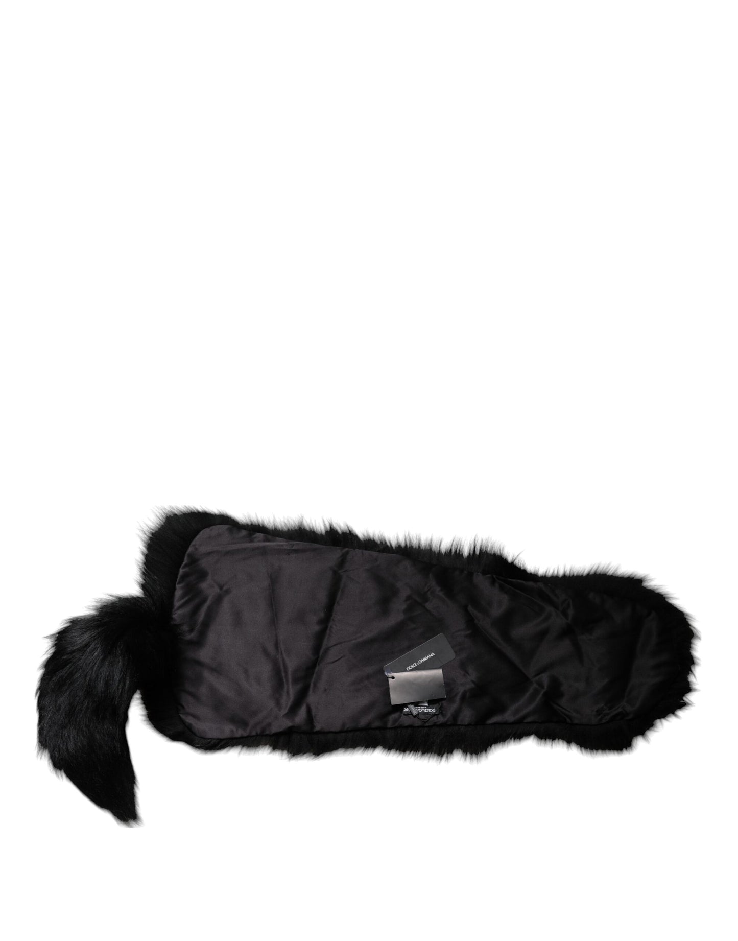 Dolce & Gabbana Black Fox Fur Neck Wrap Warmer Winter Scarf Curated Luxury Accessories by Orvyn