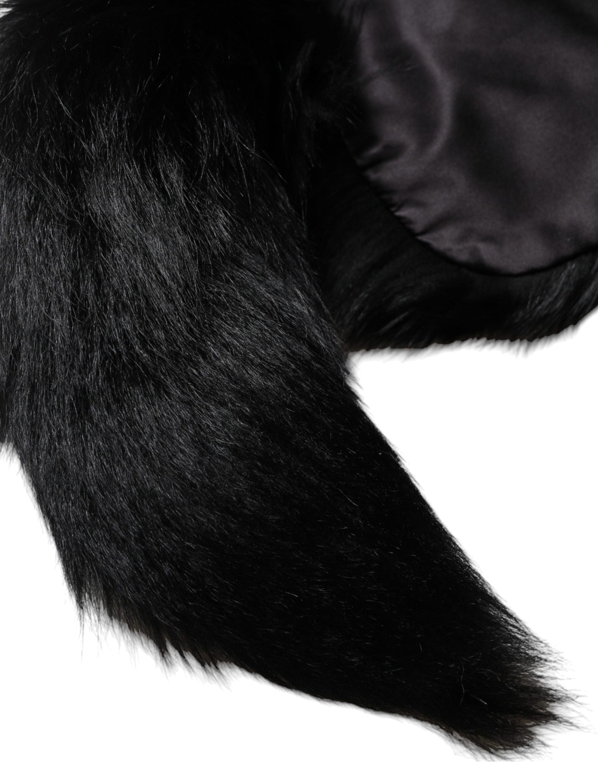 Dolce & Gabbana Black Fox Fur Neck Wrap Warmer Winter Scarf Curated Luxury Accessories by Orvyn