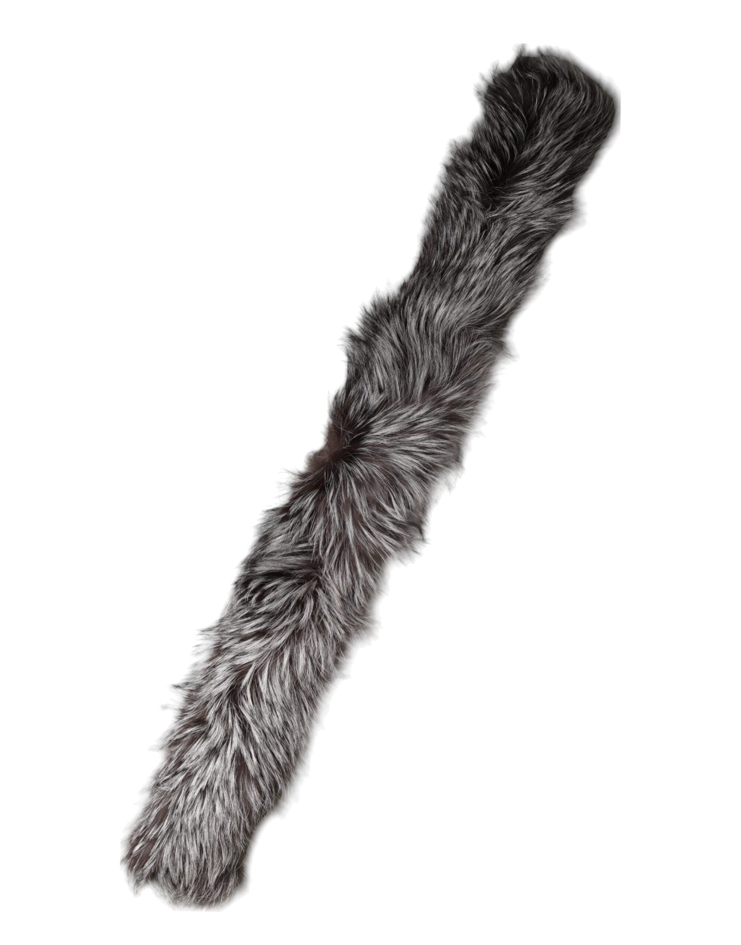 Dolce & Gabbana Gray Fox Fur Neck Wrap Warmer Winter Scarf Curated Luxury Accessories by Orvyn