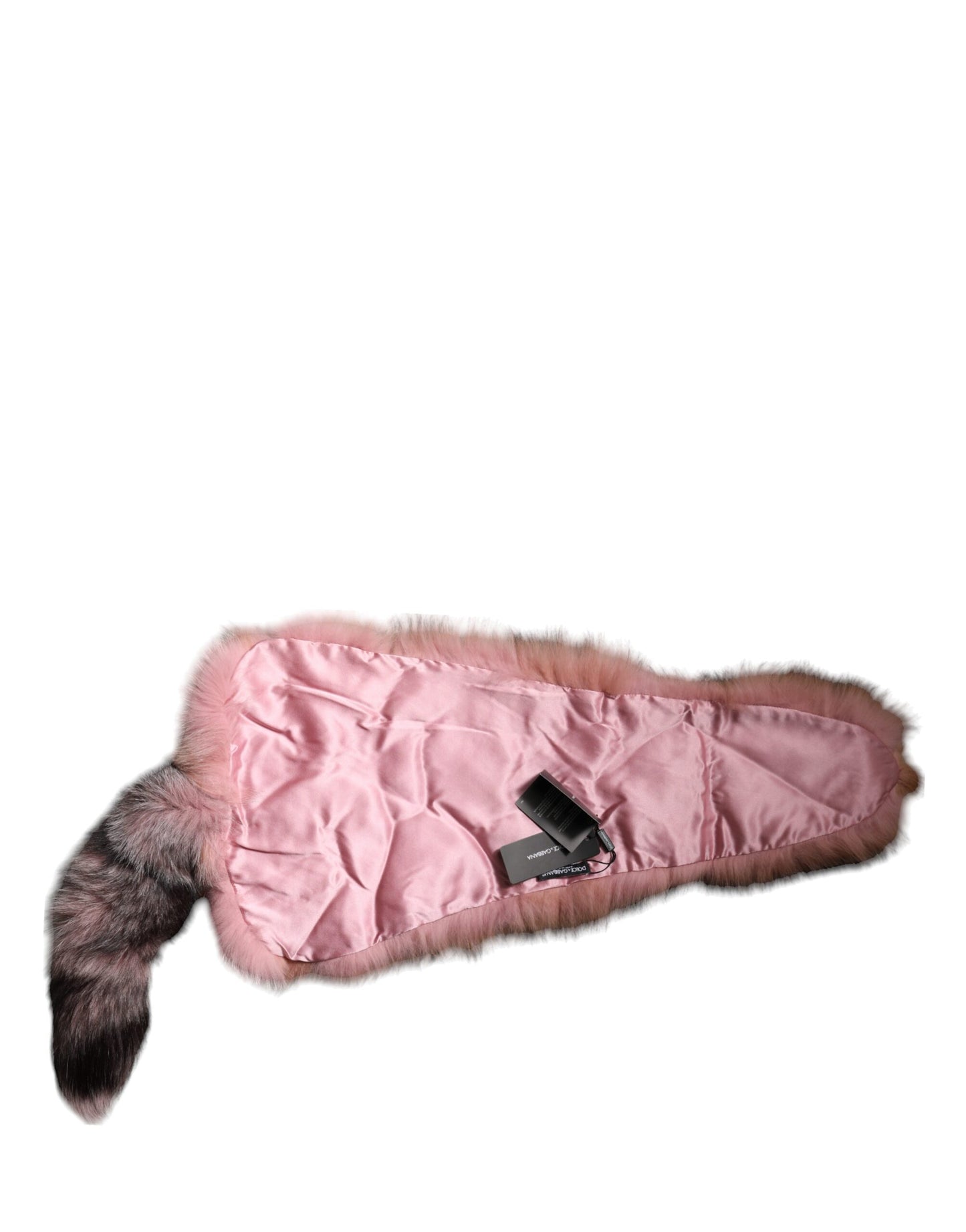 Dolce & Gabbana Pink Frost Fox Fur Neck Warmer Winter Scarf Curated Luxury Accessories by Orvyn
