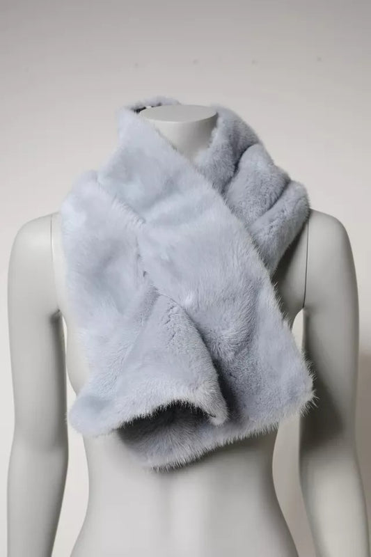 Dolce & Gabbana Powder Blue Mink Fur Neck Warmer Scarf Curated Luxury Accessories by Orvyn