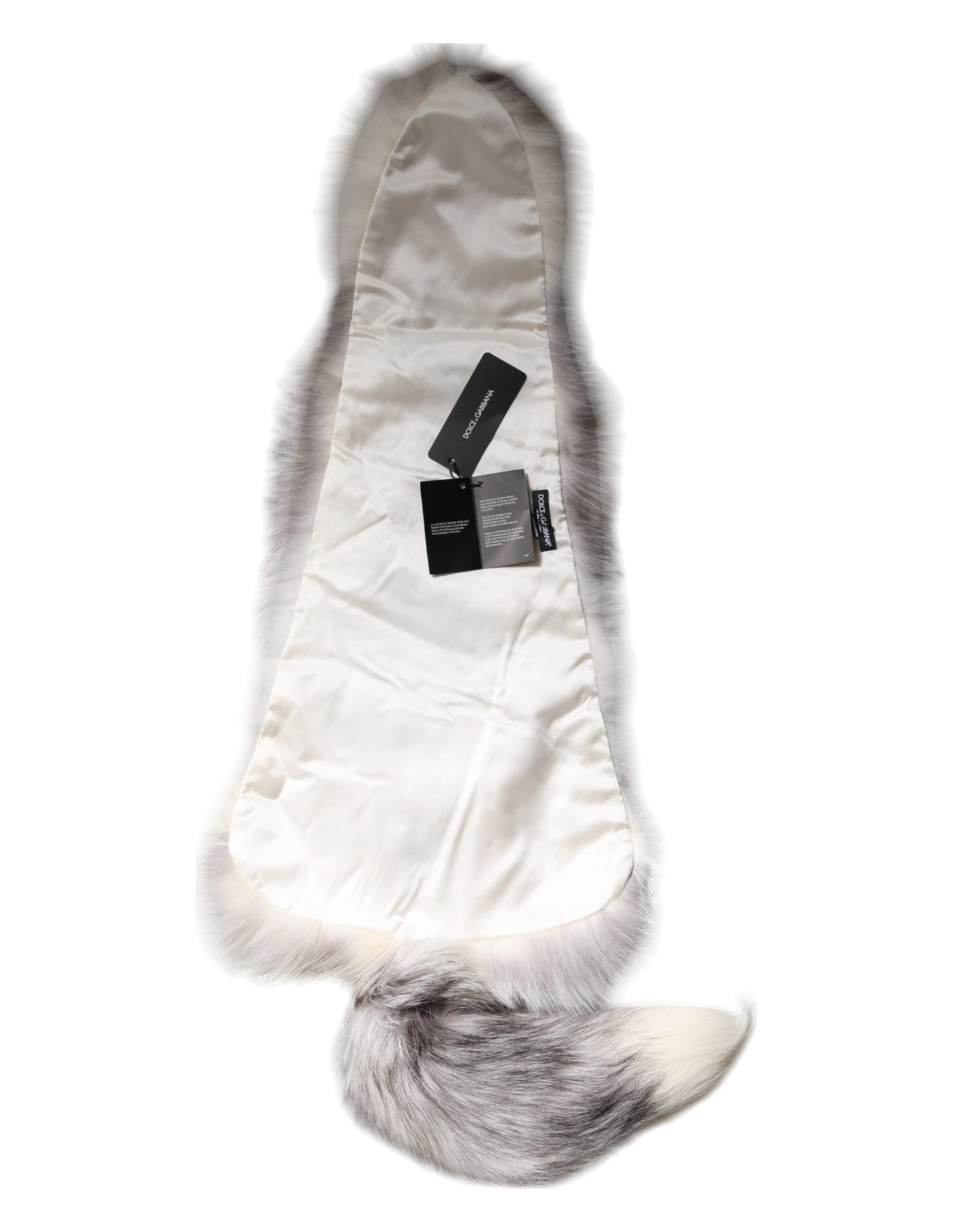 Dolce & Gabbana White Fox Fur Neck Wrap Warmer Winter Scarf Curated Luxury Accessories by Orvyn
