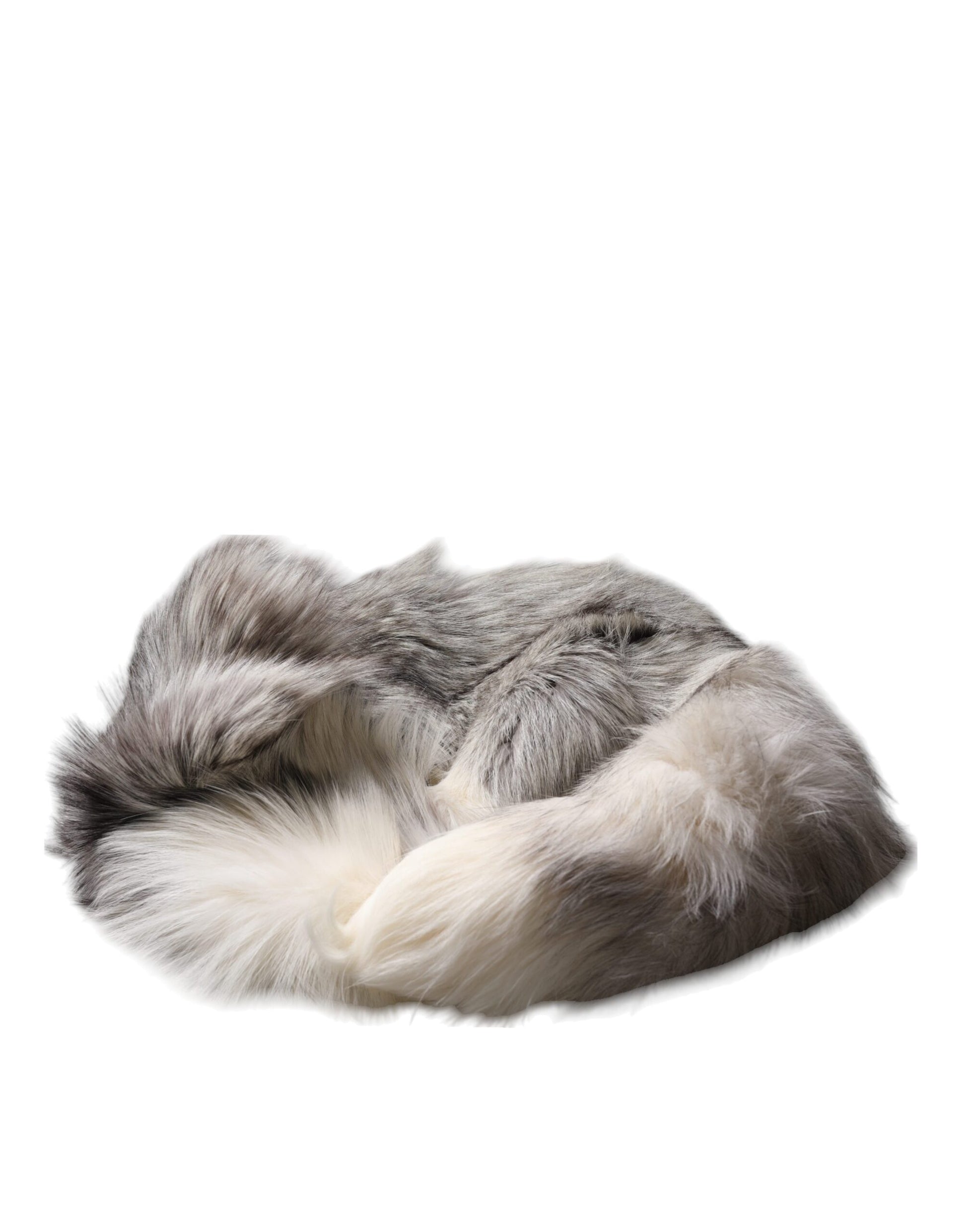 Dolce & Gabbana White Fox Fur Neck Wrap Warmer Winter Scarf Curated Luxury Accessories by Orvyn