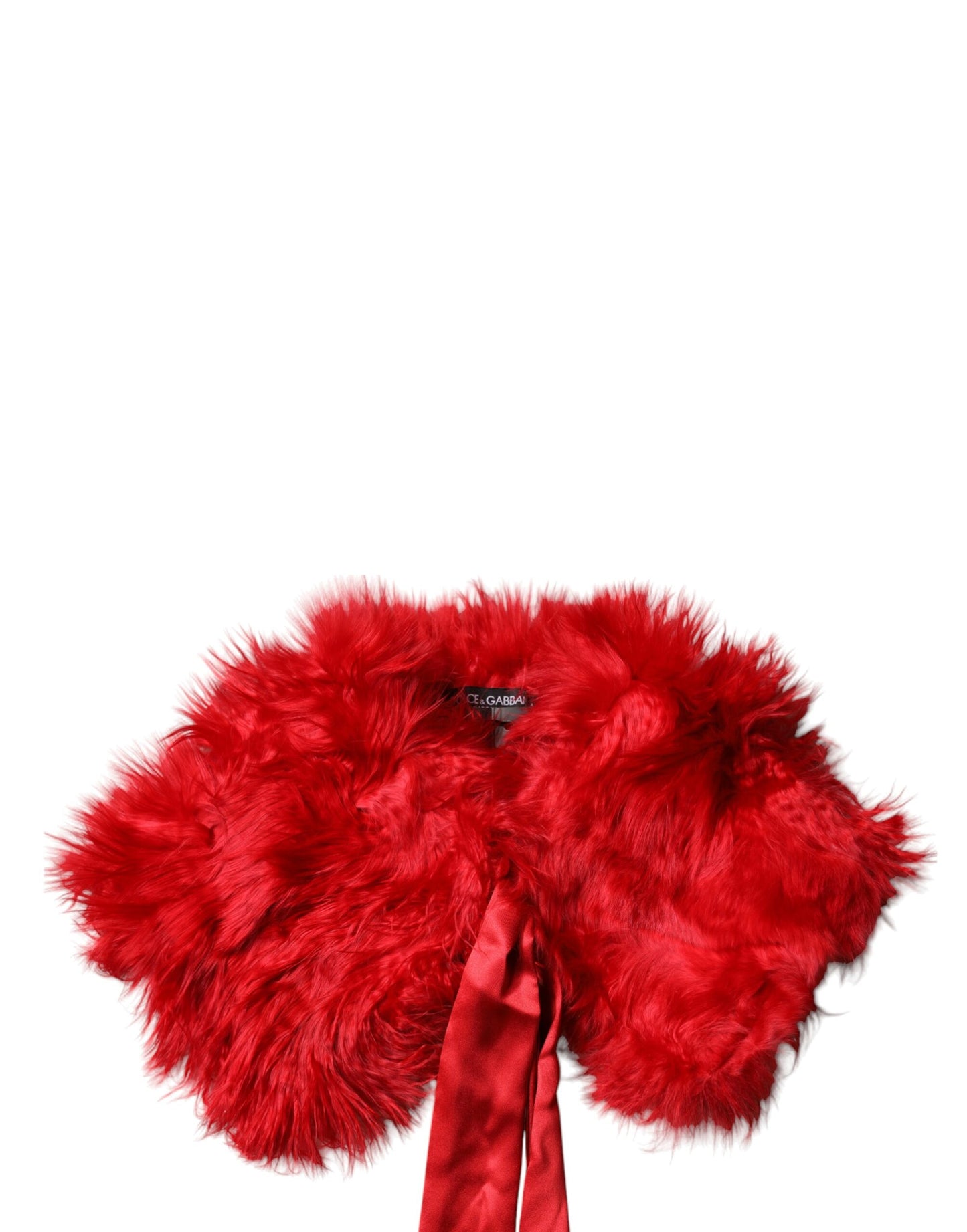 Dolce & Gabbana Red Alpaca Fur Women Neck Warmer Winter Scarf Curated Luxury Accessories by Orvyn