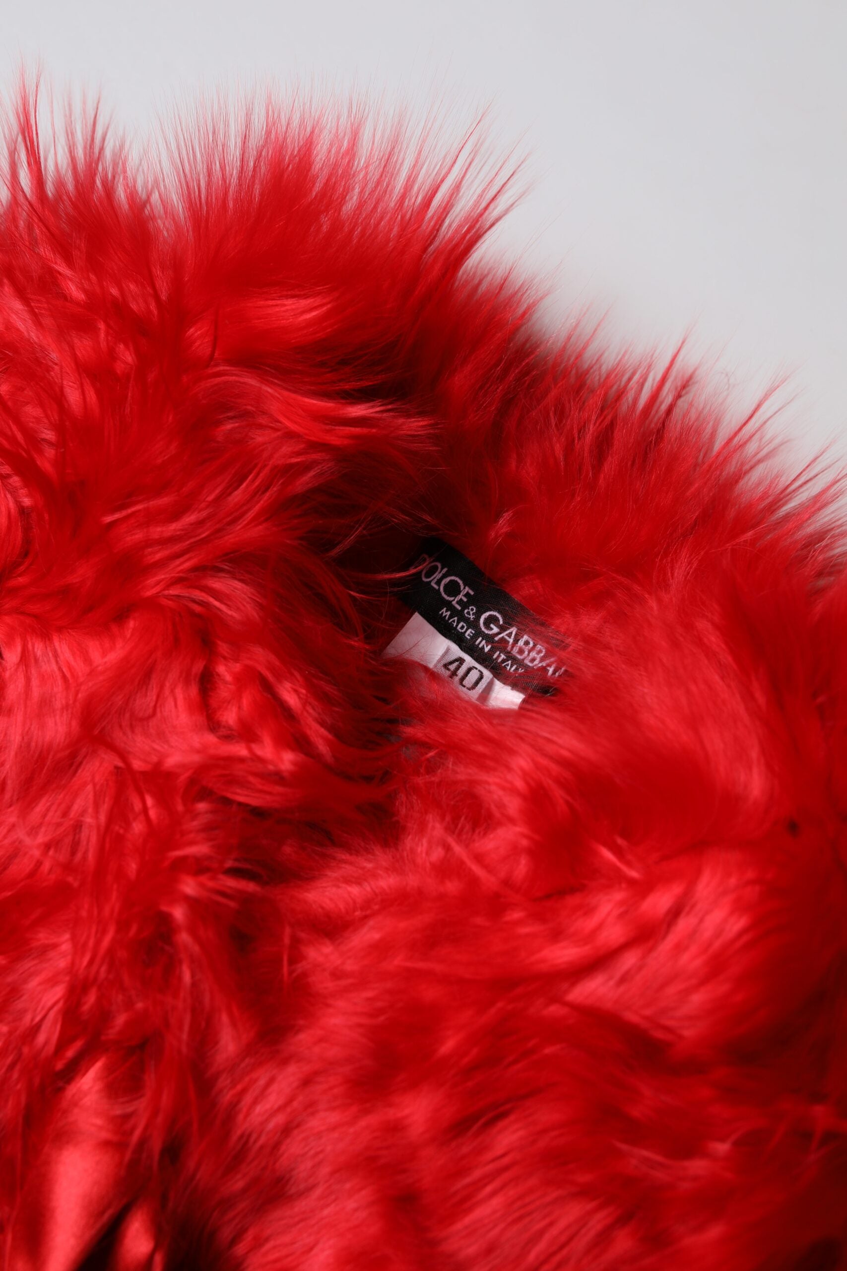Dolce & Gabbana Red Alpaca Fur Women Neck Warmer Winter Scarf Curated Luxury Accessories by Orvyn