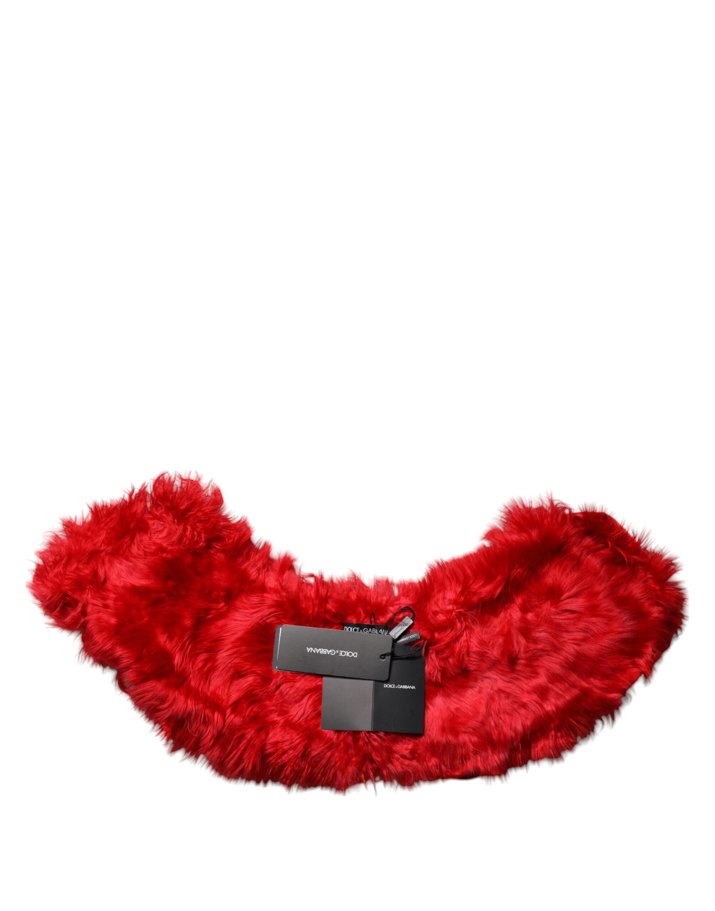 Dolce & Gabbana Red Alpaca Fur Women Neck Warmer Winter Scarf Curated Luxury Accessories by Orvyn