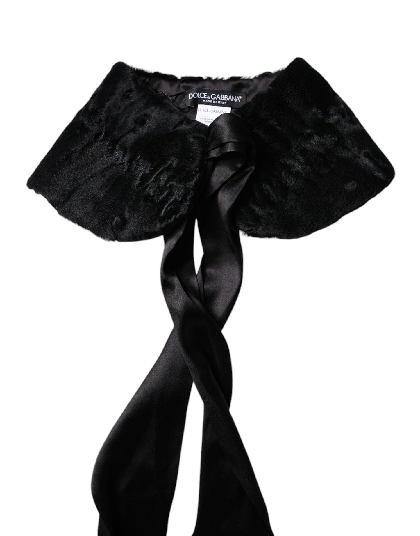 Dolce & Gabbana Black Lamb Fur Women Neck Warmer Winter Scarf Curated Luxury Accessories by Orvyn