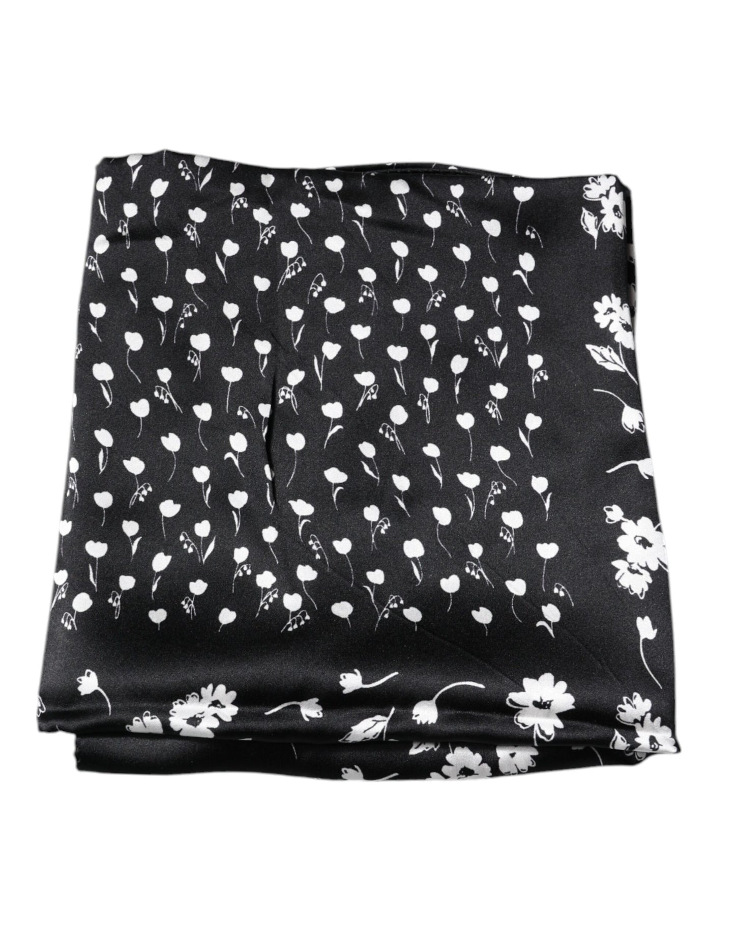 Dolce & Gabbana Black Floral Silk Square Wrap Shawl Scarf Curated Luxury Accessories by Orvyn