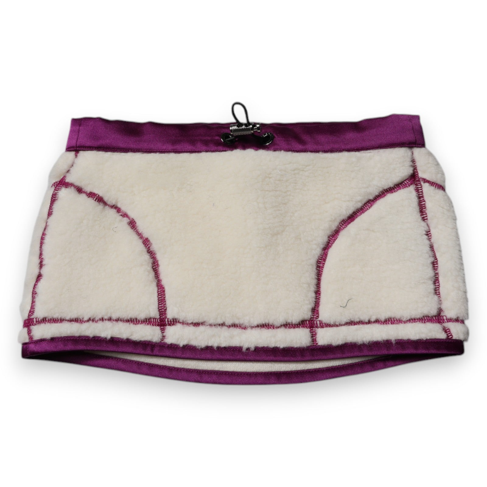 Dolce & Gabbana White Purple Cashmere Fleece Neck Warmer Scarf Curated Luxury Accessories by Orvyn