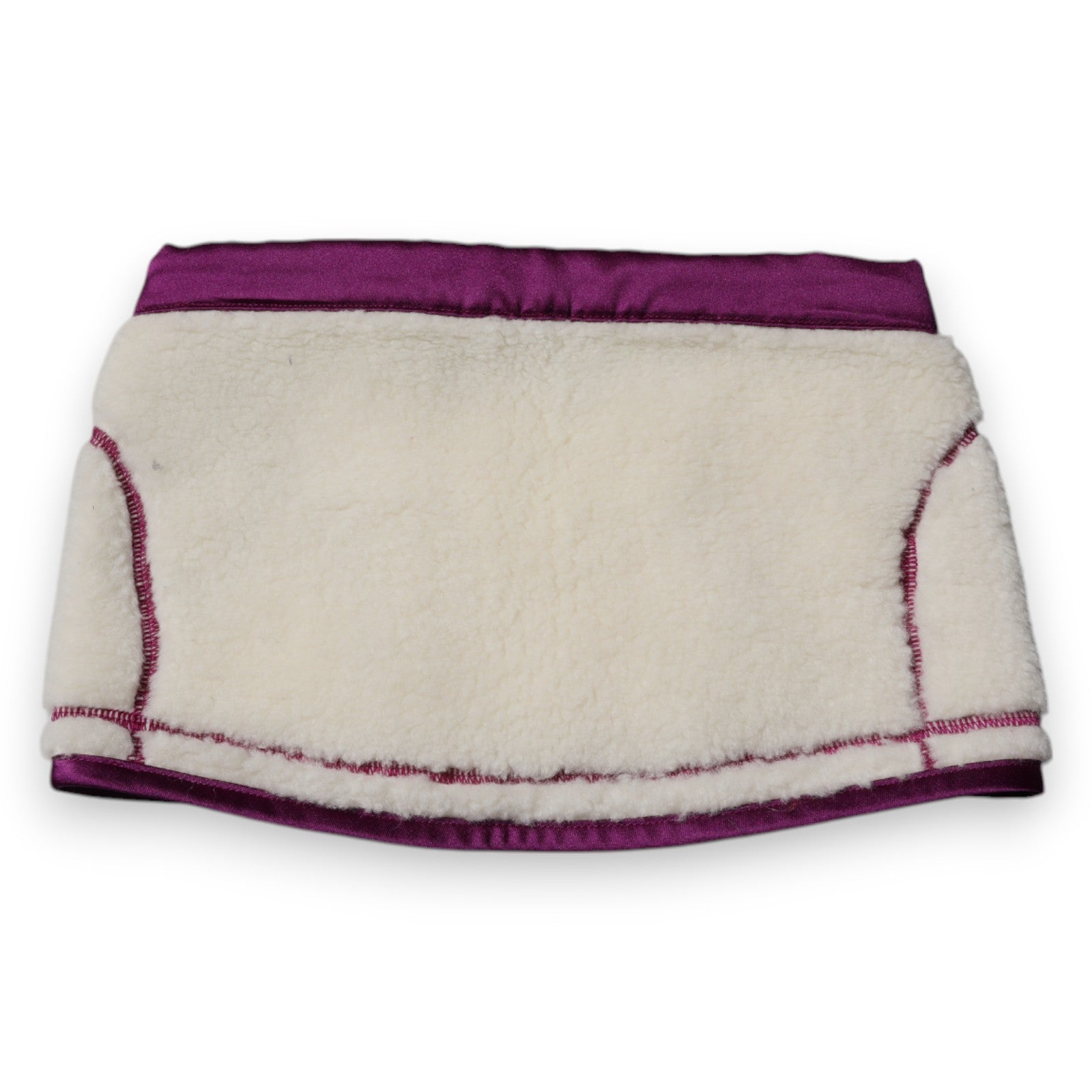 Dolce & Gabbana White Purple Cashmere Fleece Neck Warmer Scarf Curated Luxury Accessories by Orvyn