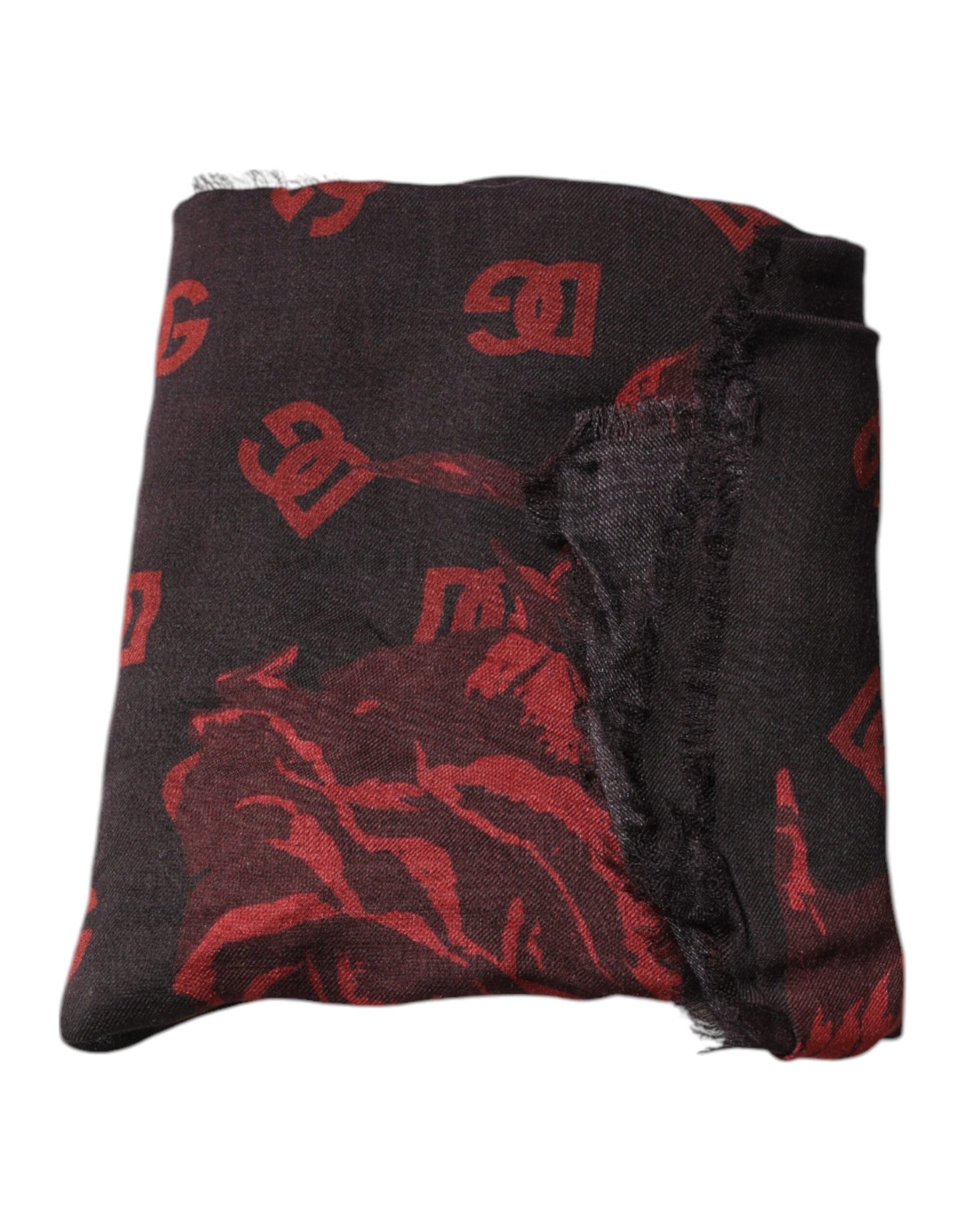 Dolce & Gabbana Black Red Floral Modal Wrap Shawl Scarf Curated Luxury Accessories by Orvyn