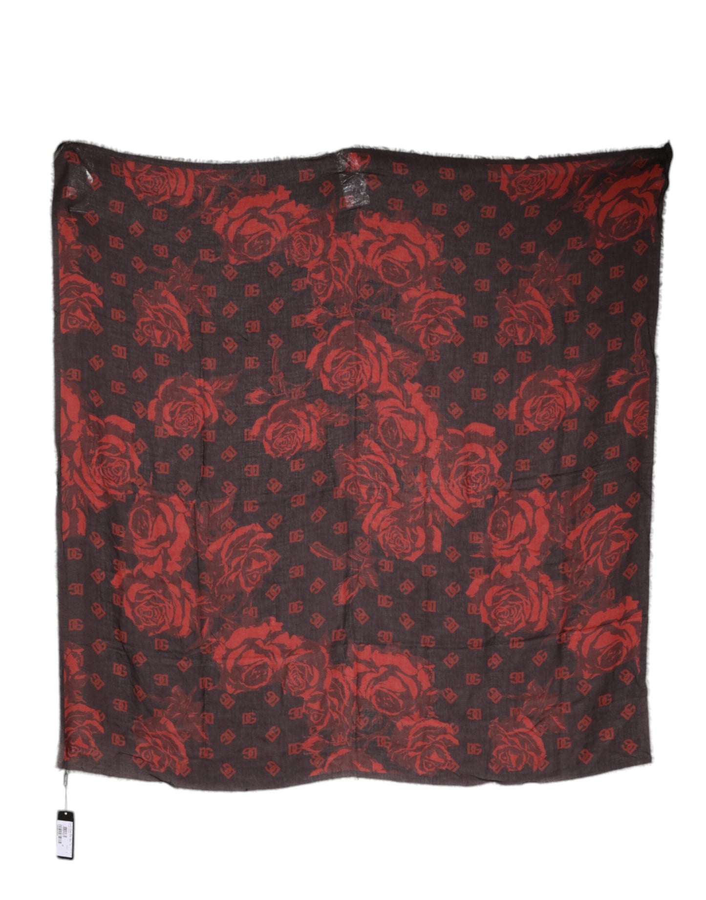 Dolce & Gabbana Black Red Floral Modal Wrap Shawl Scarf Curated Luxury Accessories by Orvyn