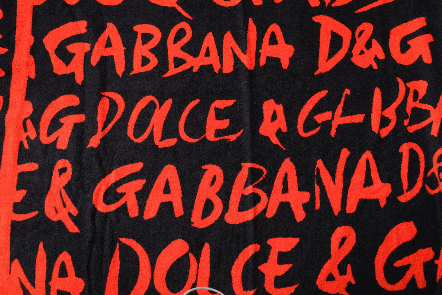 Dolce & Gabbana Black Red Logo Print Cotton Beach Towel Curated Luxury Accessories by Orvyn