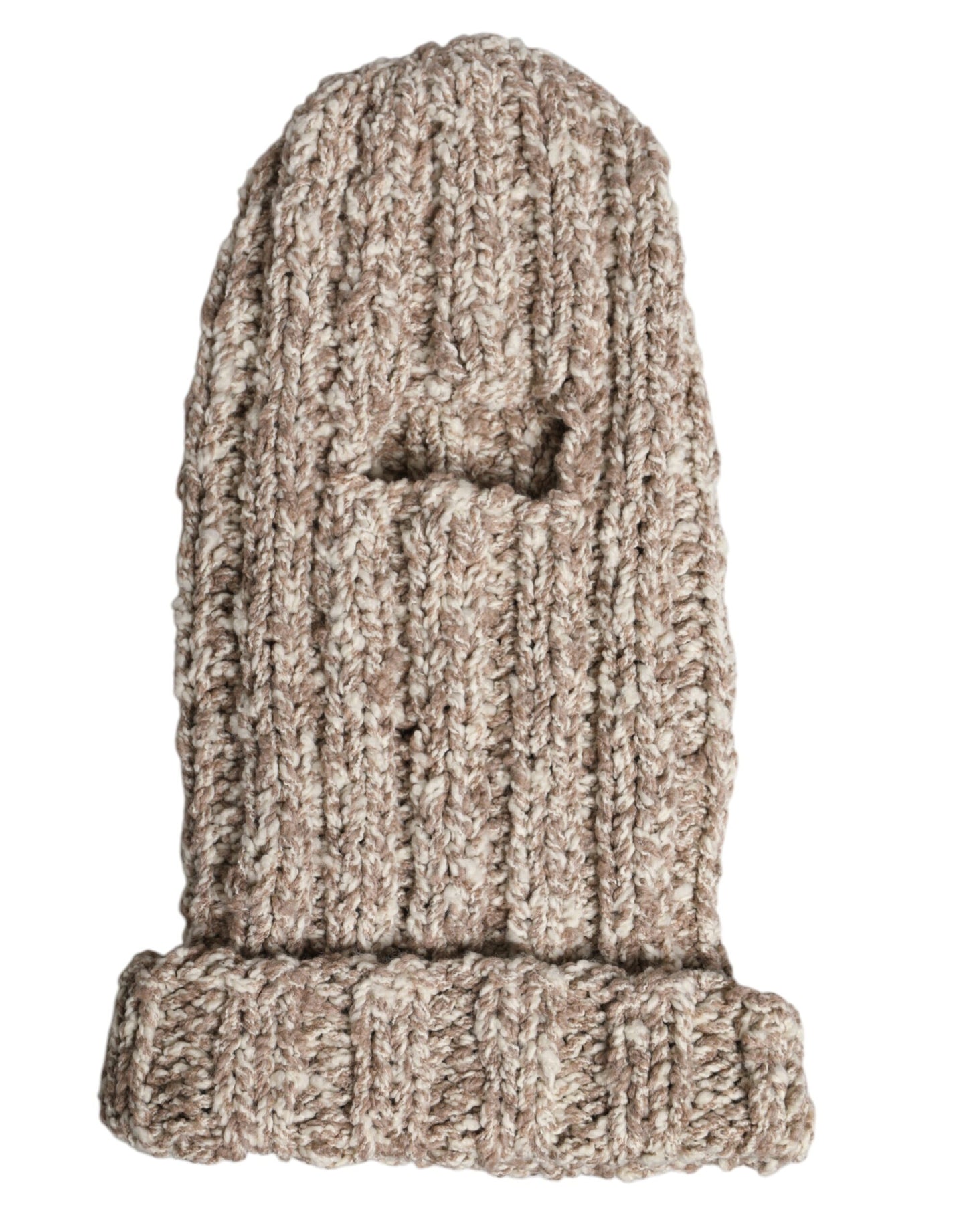 Dolce & Gabbana Beige Wool Knitted Ski Mask Balaclava Hat Curated Luxury Accessories by Orvyn