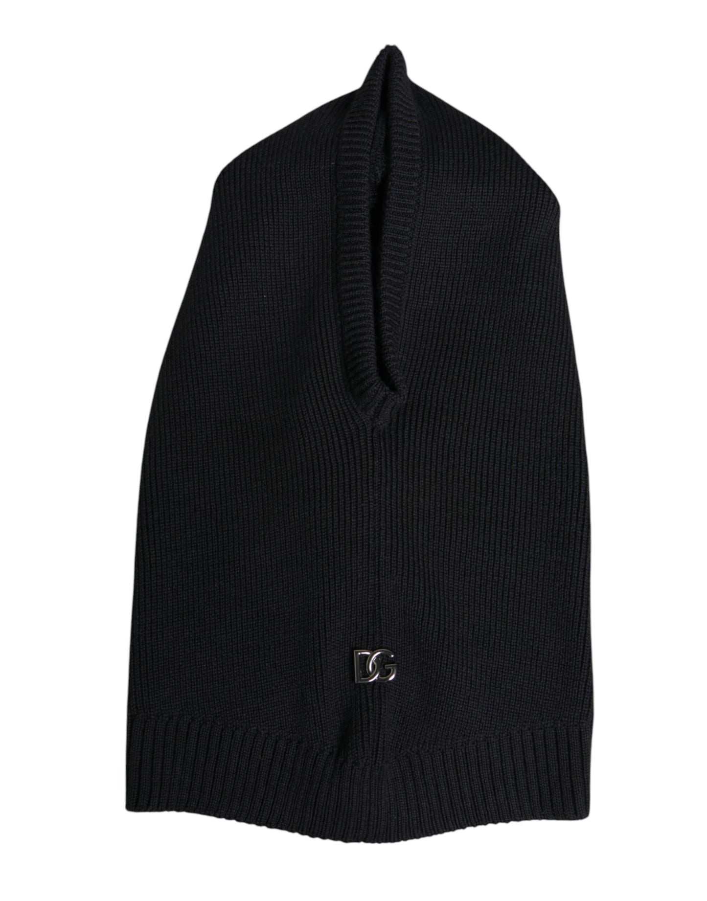 Dolce & Gabbana Black Wool Whole Head Wrap Balaclava Hat Curated Luxury Accessories by Orvyn