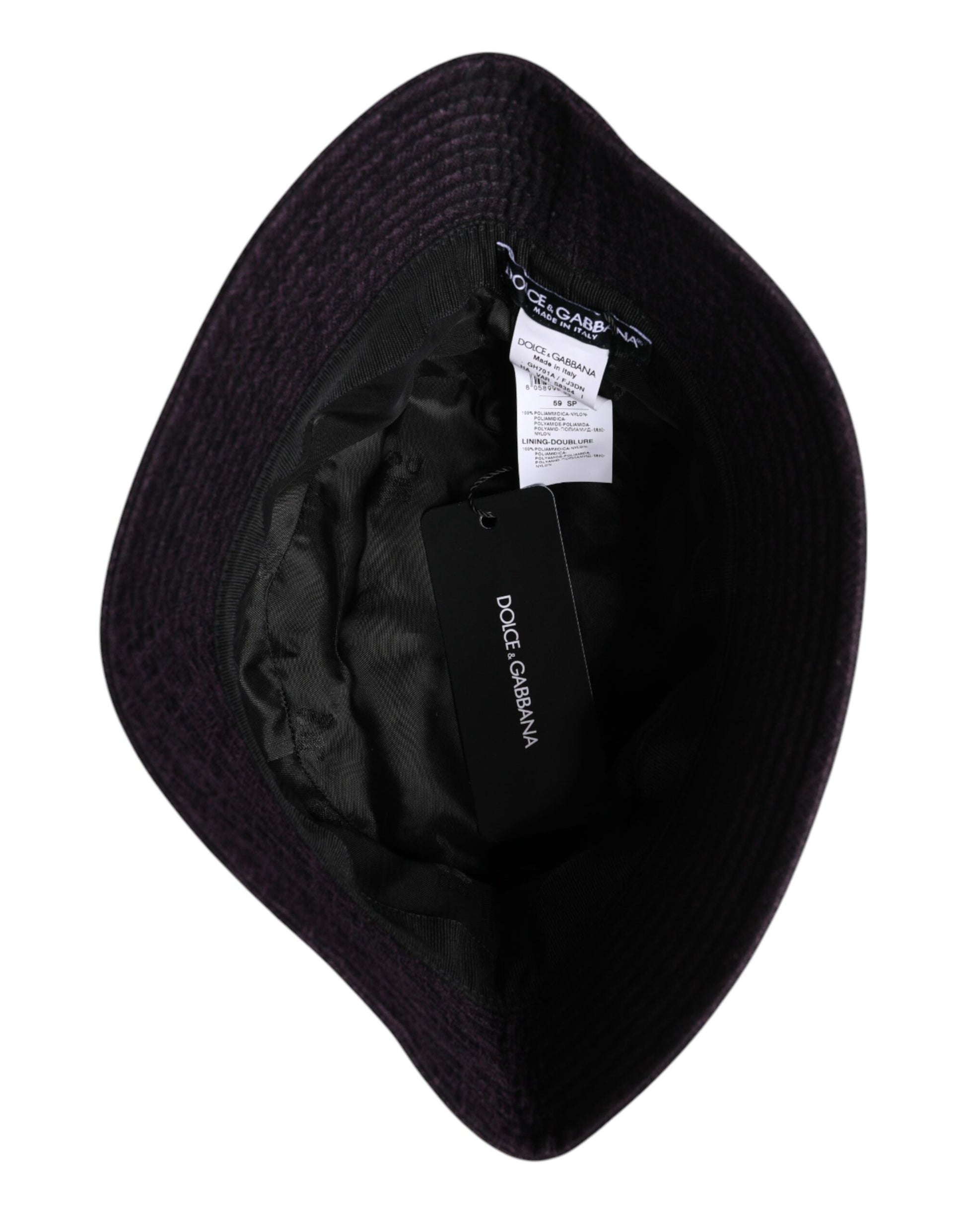 Dolce & Gabbana Black Wide Brim Nylon Bucket Hat Curated Luxury Accessories by Orvyn