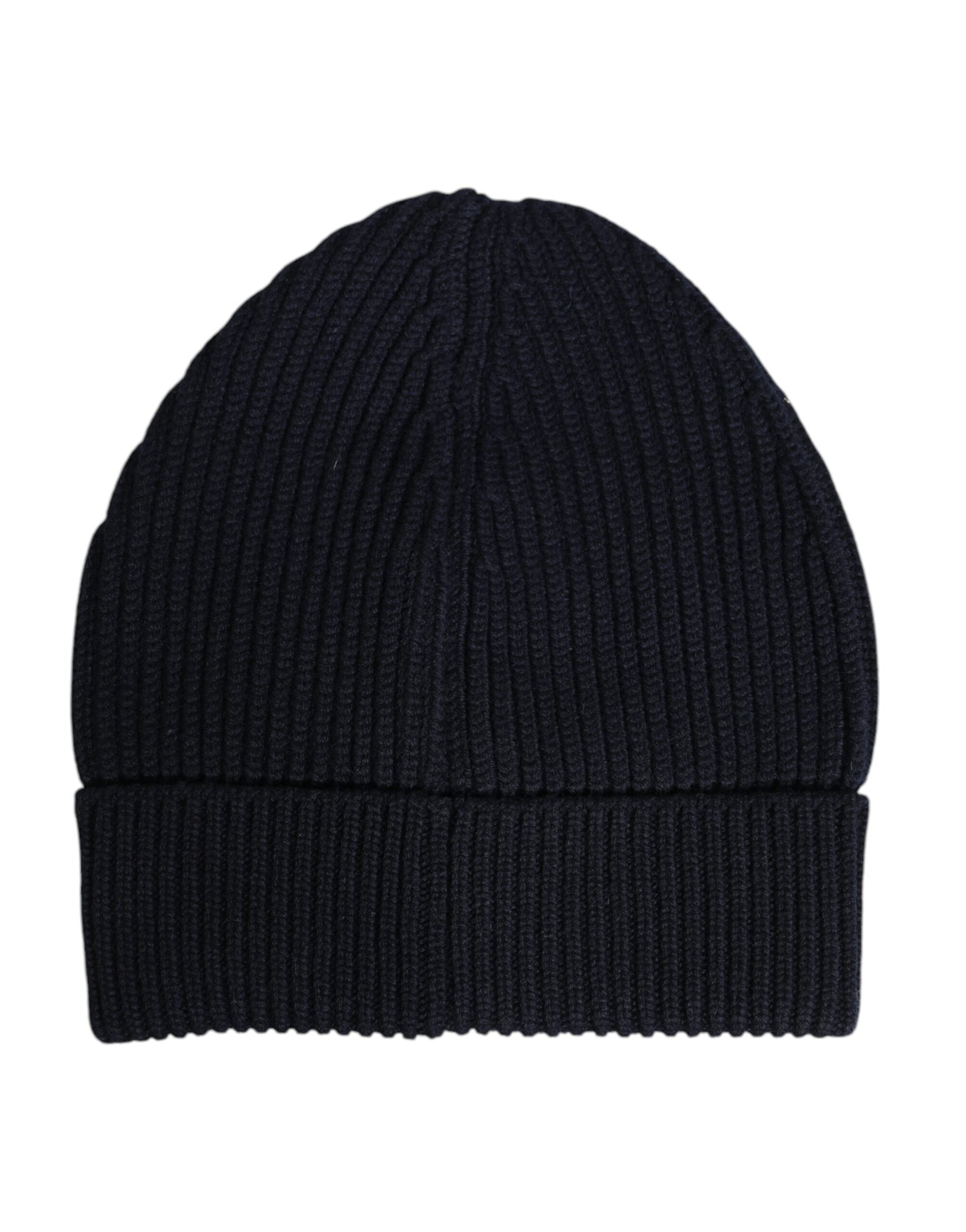 Dolce & Gabbana Blue Cashmere Knitted Winter Beanie Hat Curated Luxury Accessories by Orvyn