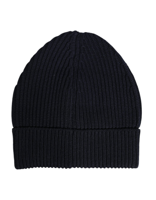 Dolce & Gabbana Blue Cashmere Knitted Winter Beanie Hat Curated Luxury Accessories by Orvyn