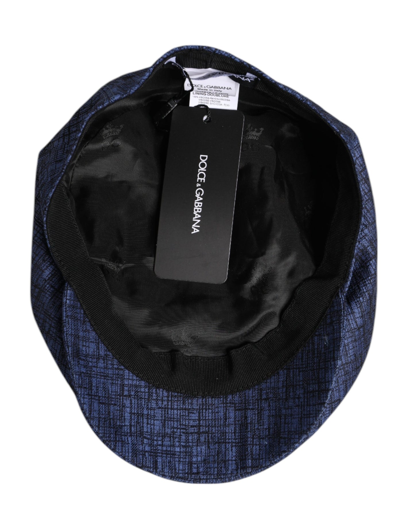Dolce & Gabbana Blue Cotton Stretch Newsboy Hat Curated Luxury Accessories by Orvyn