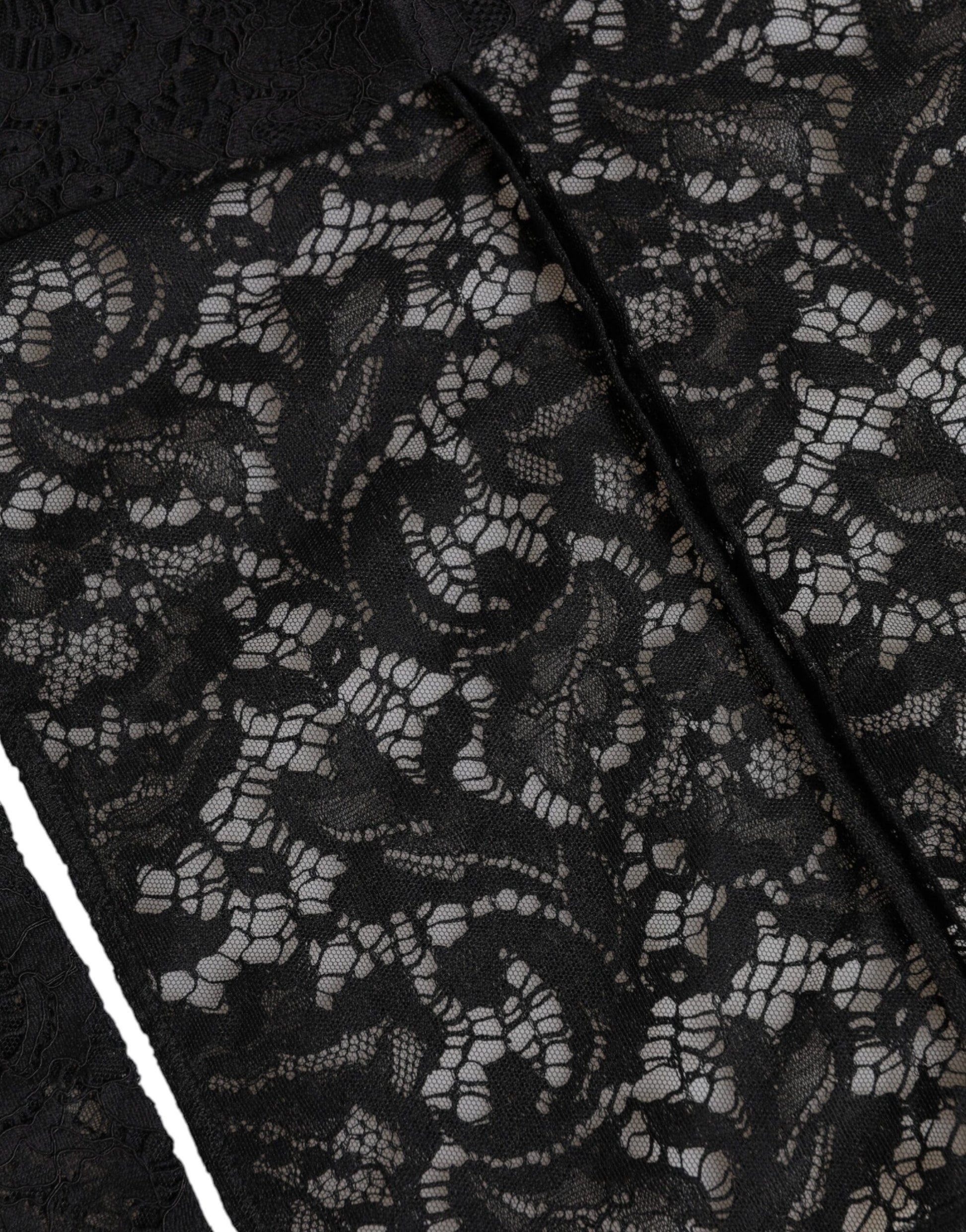 Dolce & Gabbana Black Floral Lace Whole Head Wrap Hat Curated Luxury Accessories by Orvyn