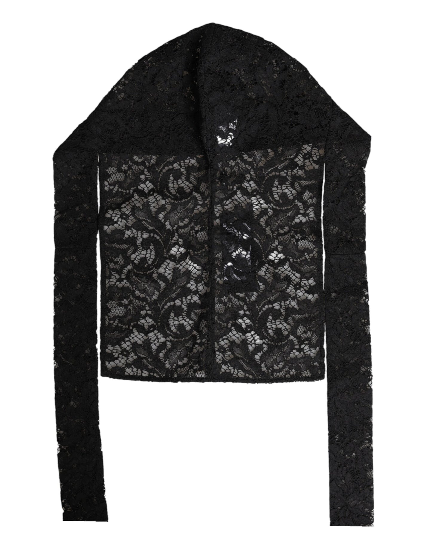 Dolce & Gabbana Black Floral Lace Whole Head Wrap Hat Curated Luxury Accessories by Orvyn