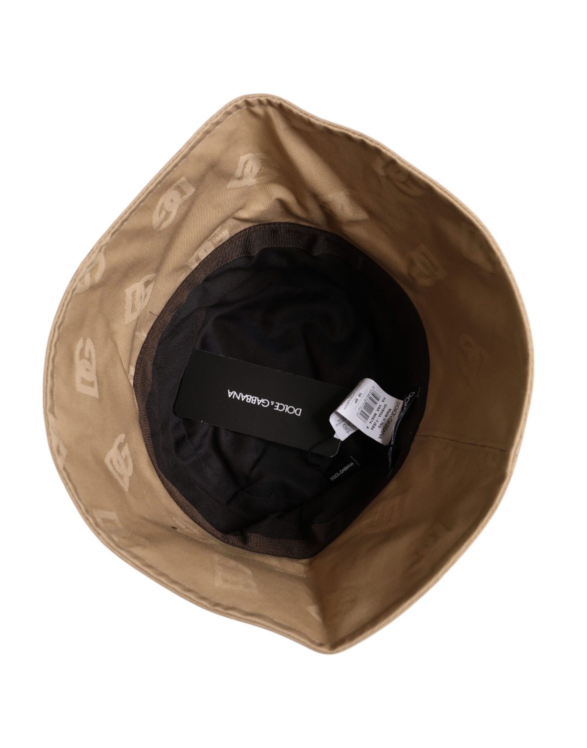 Dolce & Gabbana Beige Logo Monogram Cotton Bucket Cap Curated Luxury Accessories by Orvyn