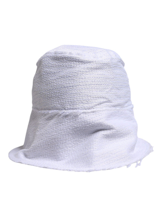 Dolce & Gabbana White Polyester Wide Brim Bucket Hat Curated Luxury Accessories by Orvyn