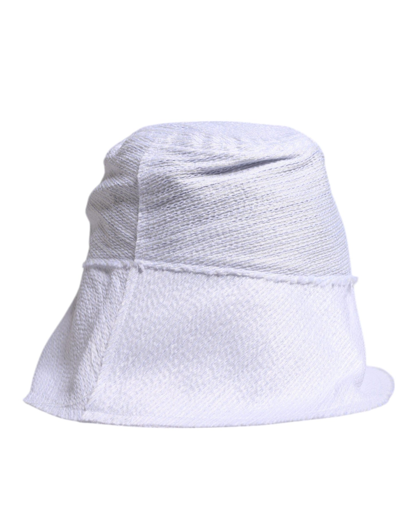 Dolce & Gabbana White Polyester Wide Brim Bucket Hat Curated Luxury Accessories by Orvyn