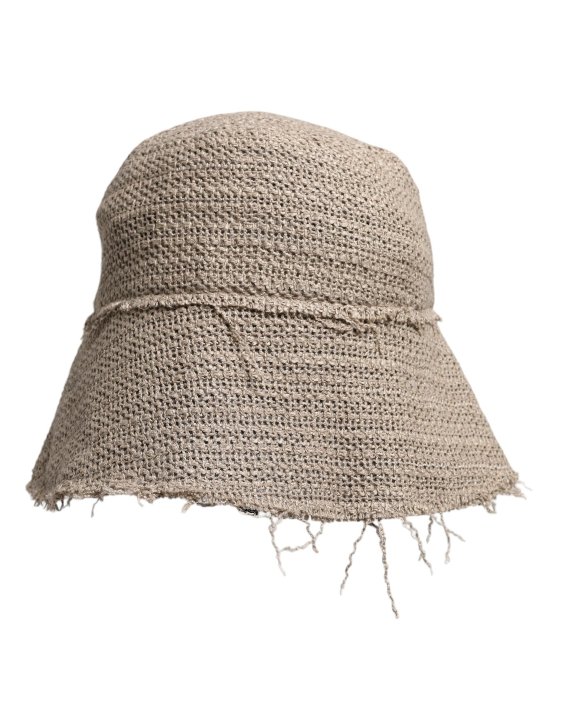 Dolce & Gabbana Beige Linen Wide Brim Bucket Hat Curated Luxury Accessories by Orvyn