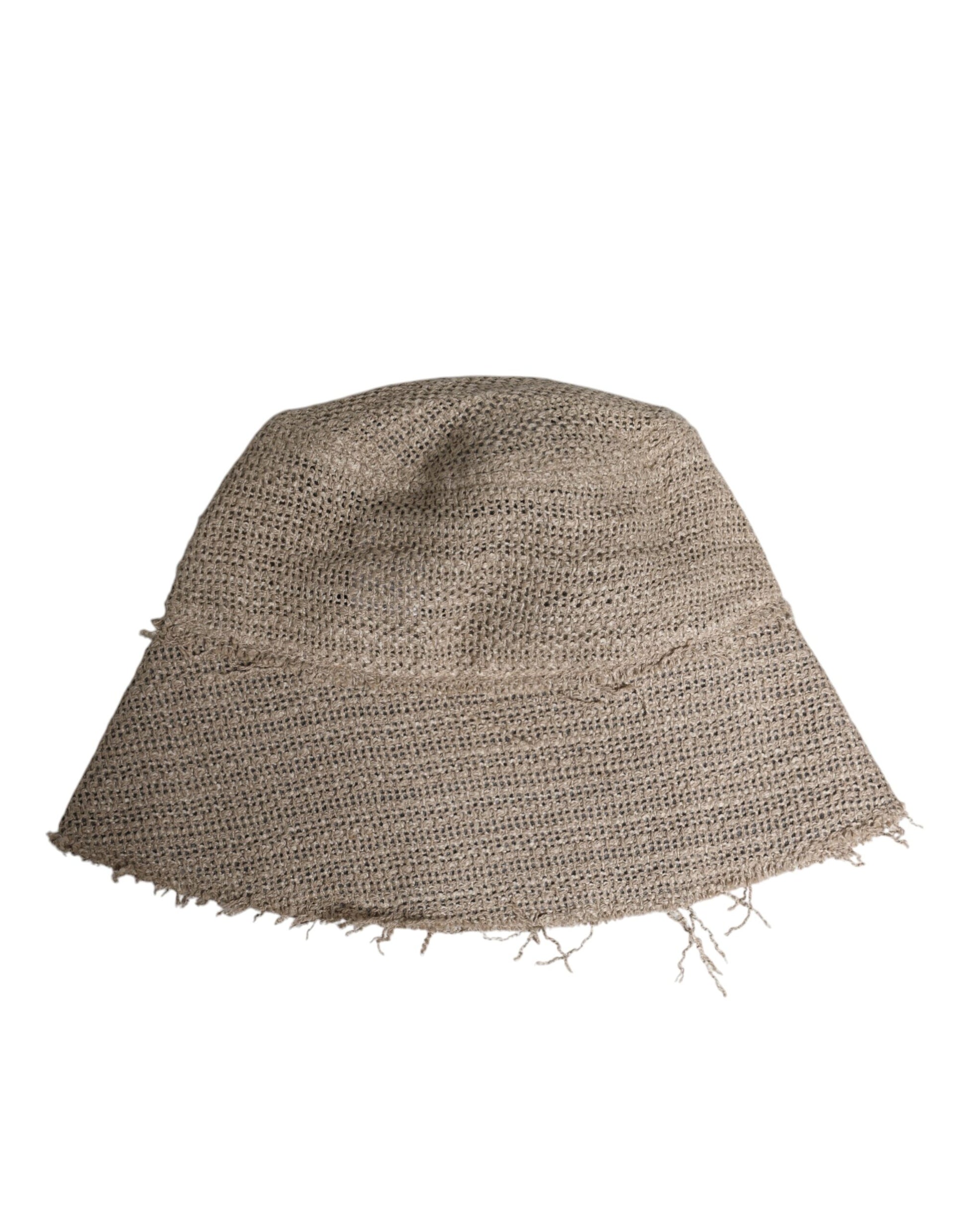 Dolce & Gabbana Beige Linen Wide Brim Bucket Hat Curated Luxury Accessories by Orvyn