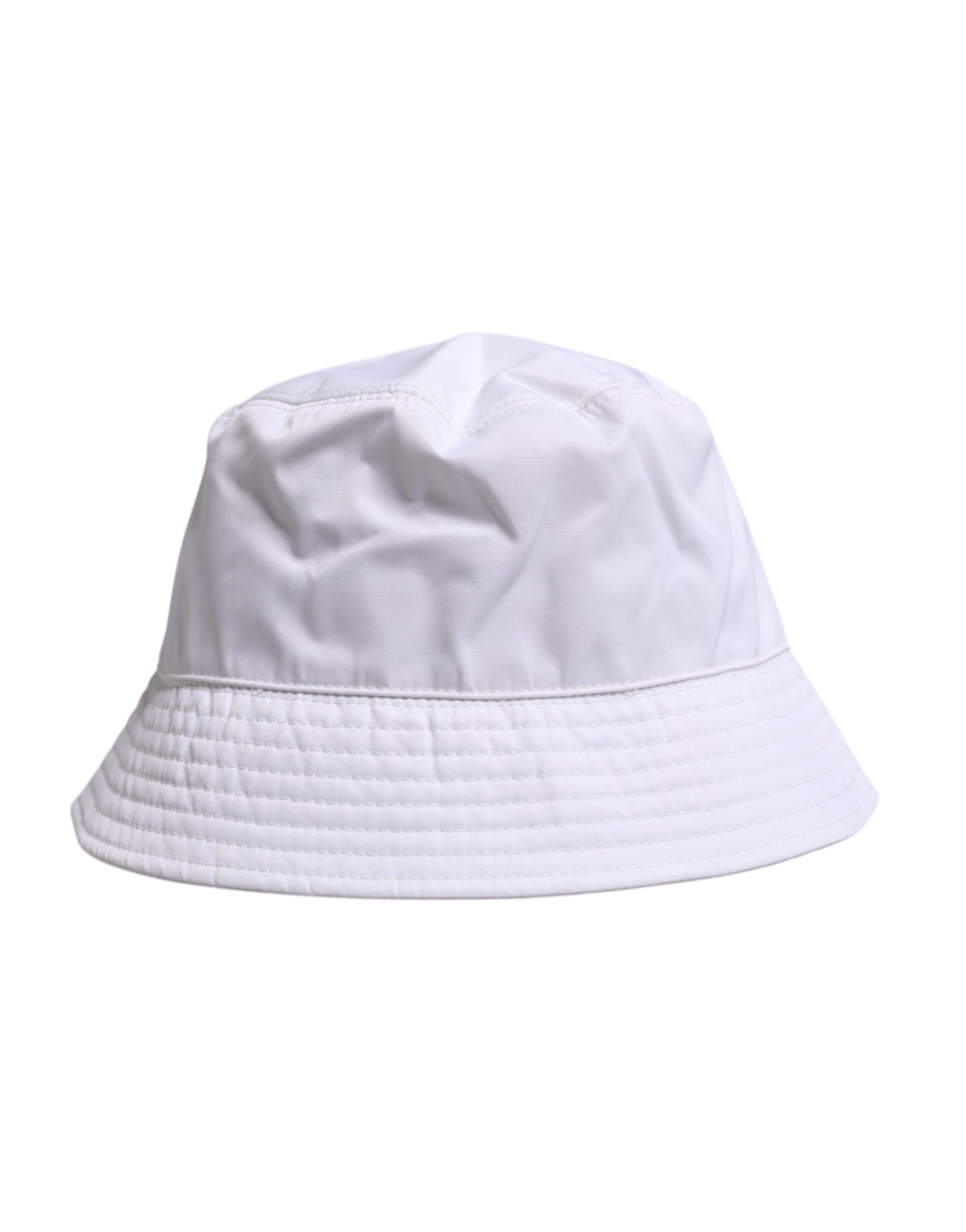 Dolce & Gabbana White Cotton Wide Brim Bucket Hat Curated Luxury Accessories by Orvyn