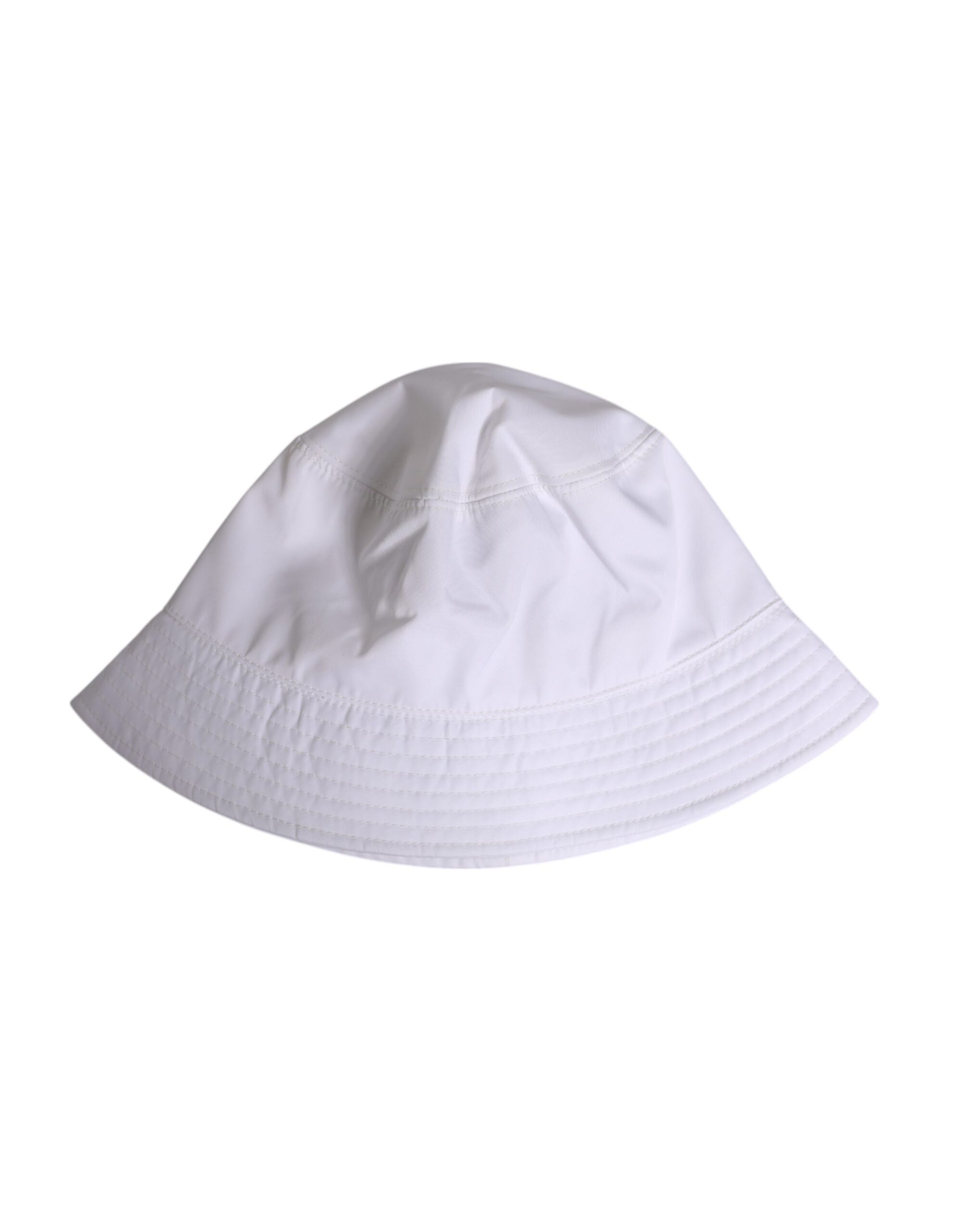 Dolce & Gabbana White Cotton Wide Brim Bucket Hat Curated Luxury Accessories by Orvyn