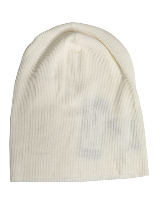 Dolce & Gabbana Beige Wool Blend Knitted Beanie Cap Curated Luxury Accessories by Orvyn
