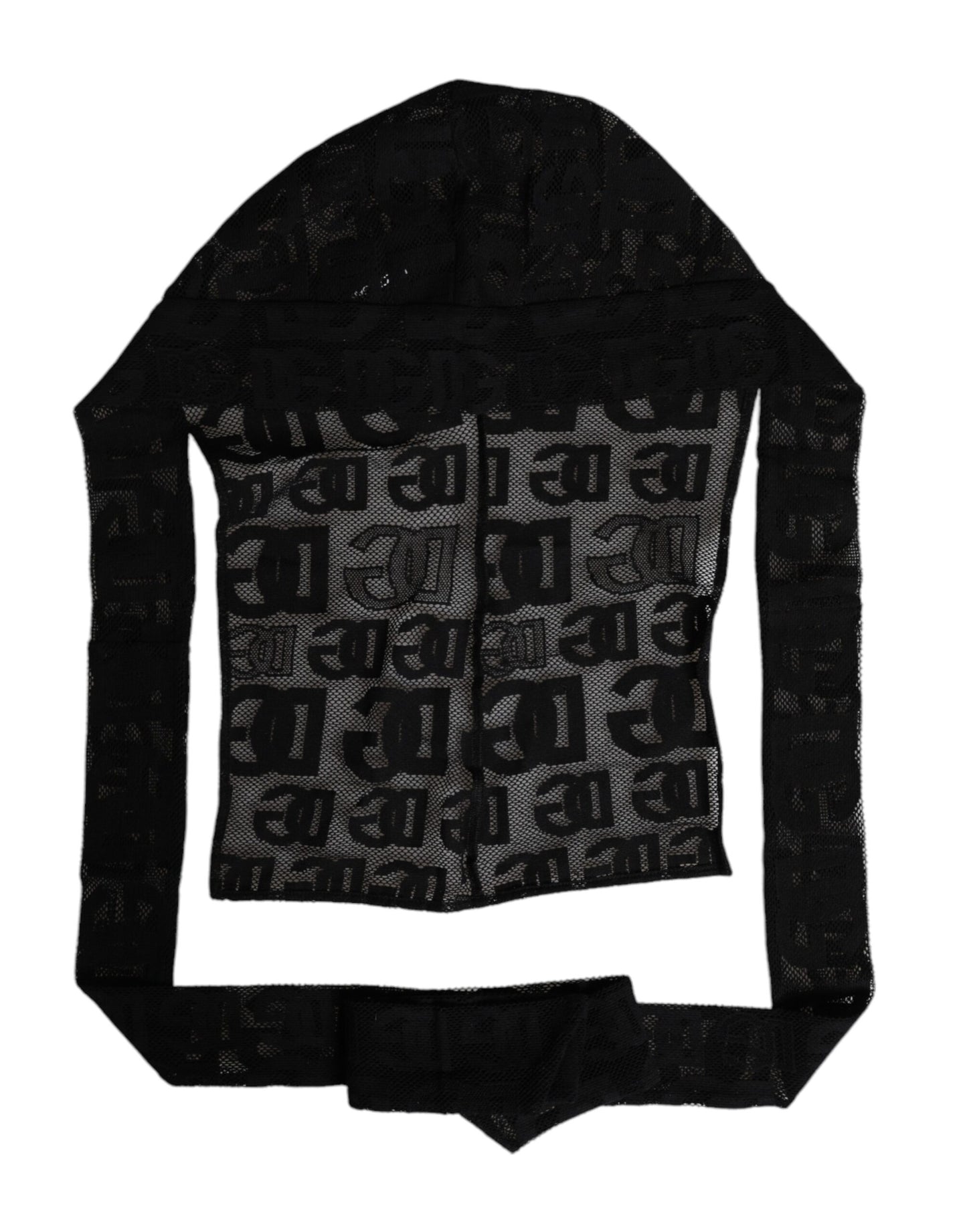 Dolce & Gabbana Black Logo Mesh Whole Head Wrap Hat Curated Luxury Accessories by Orvyn