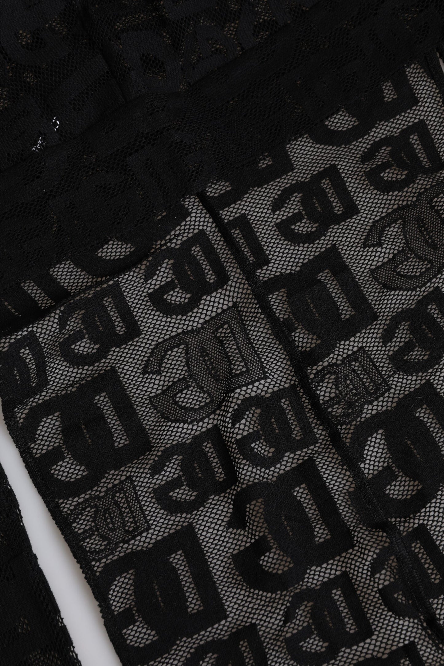 Dolce & Gabbana Black Logo Mesh Whole Head Wrap Hat Curated Luxury Accessories by Orvyn